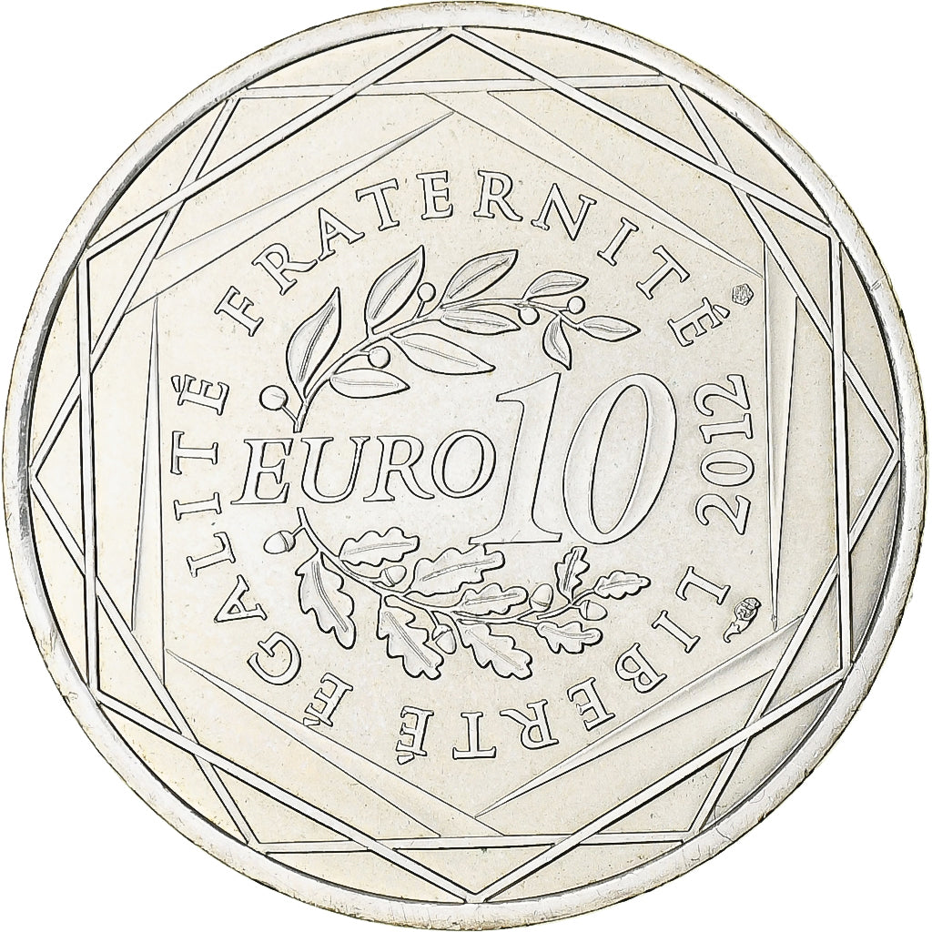 Francja, 10 Euro, Pays de la Loire, 2012, Paris, MS(63), Srebro, KM:1881
