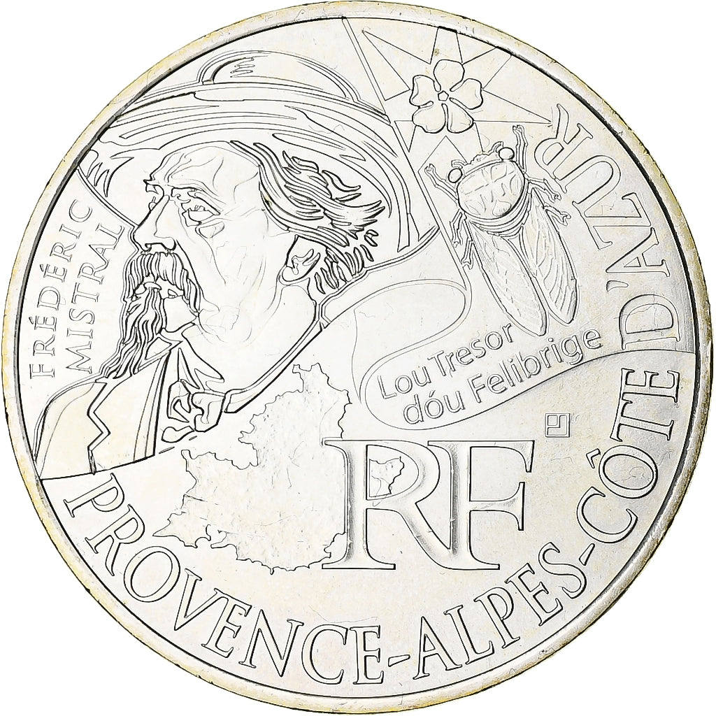France, 10 Euro, Provence-Alpes-Cote d'Azur, 2012, Paris, SPL, Argent, KM:1884