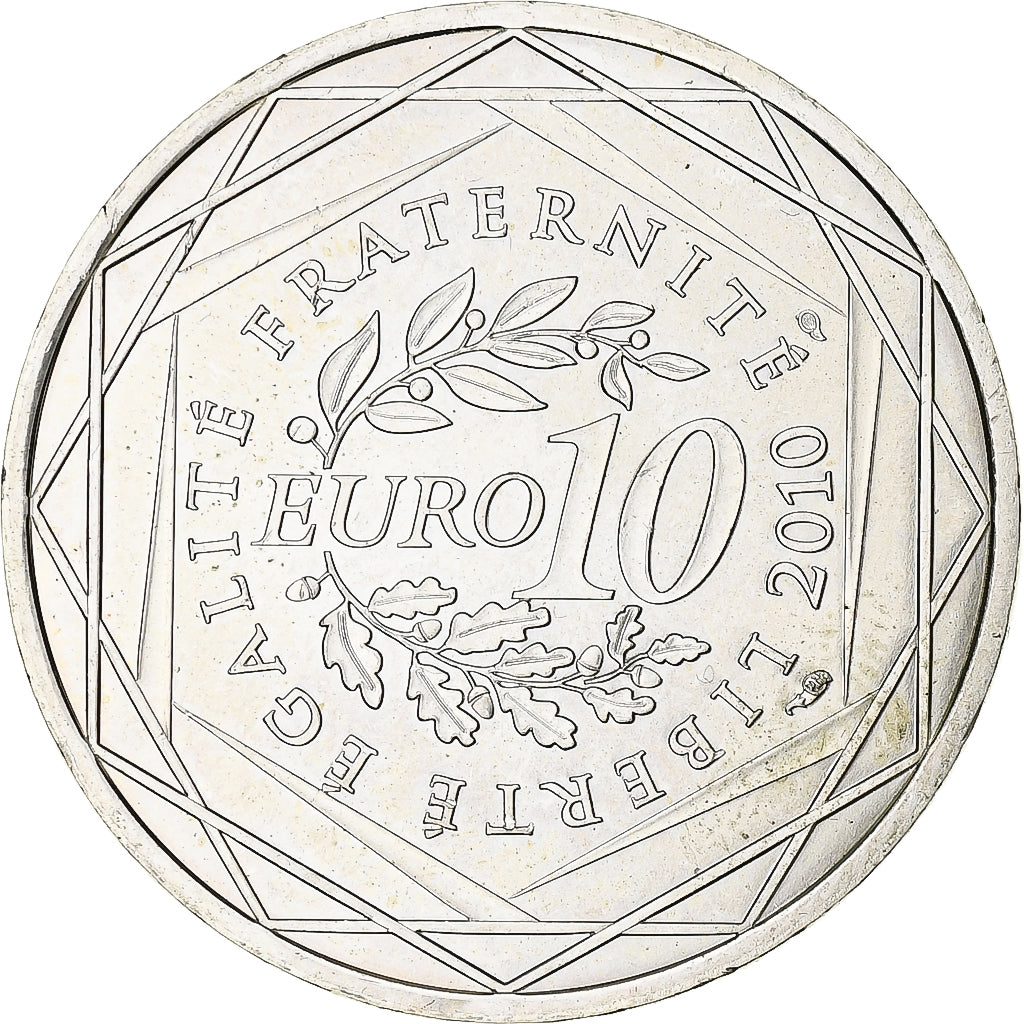 France, 10 Euro, Bretagne, Euros des régions, 2010, Paris, SPL, Argent, KM:1648