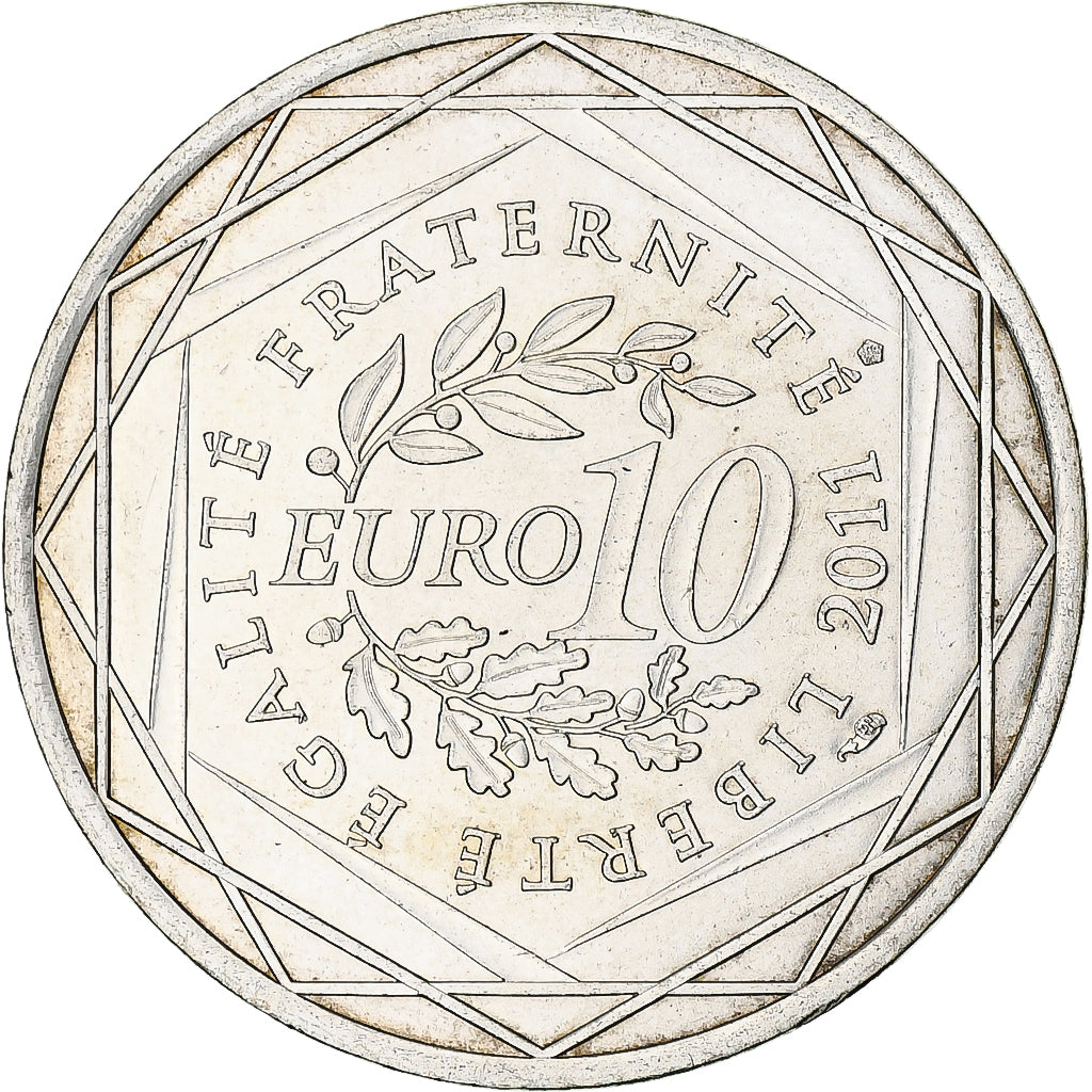 Frankrijk, 10 Euro, 2011, Paris, Bretagne, UNC-, Zilver, KM:1730
