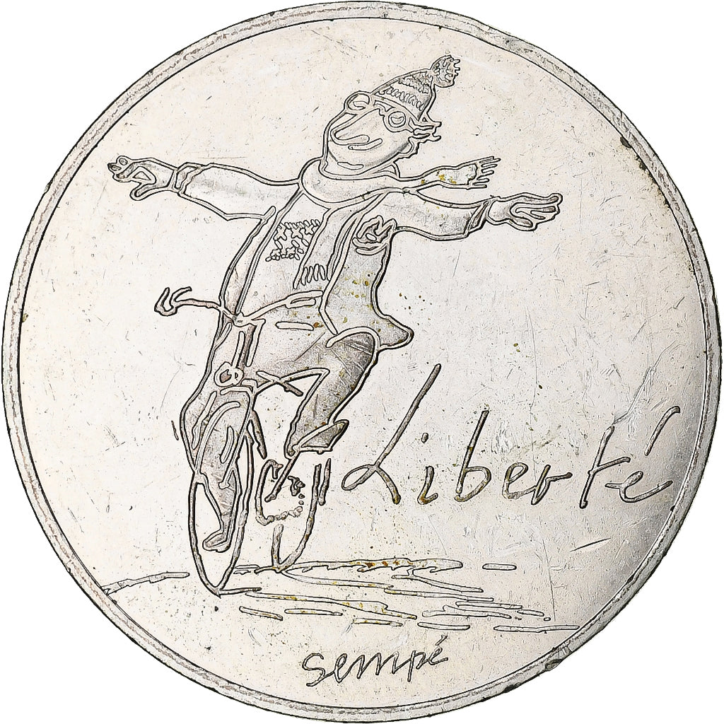 França, Sempé - Liberté, 10 Euro, 2014, MS(63), Prata, Gadoury:EU717