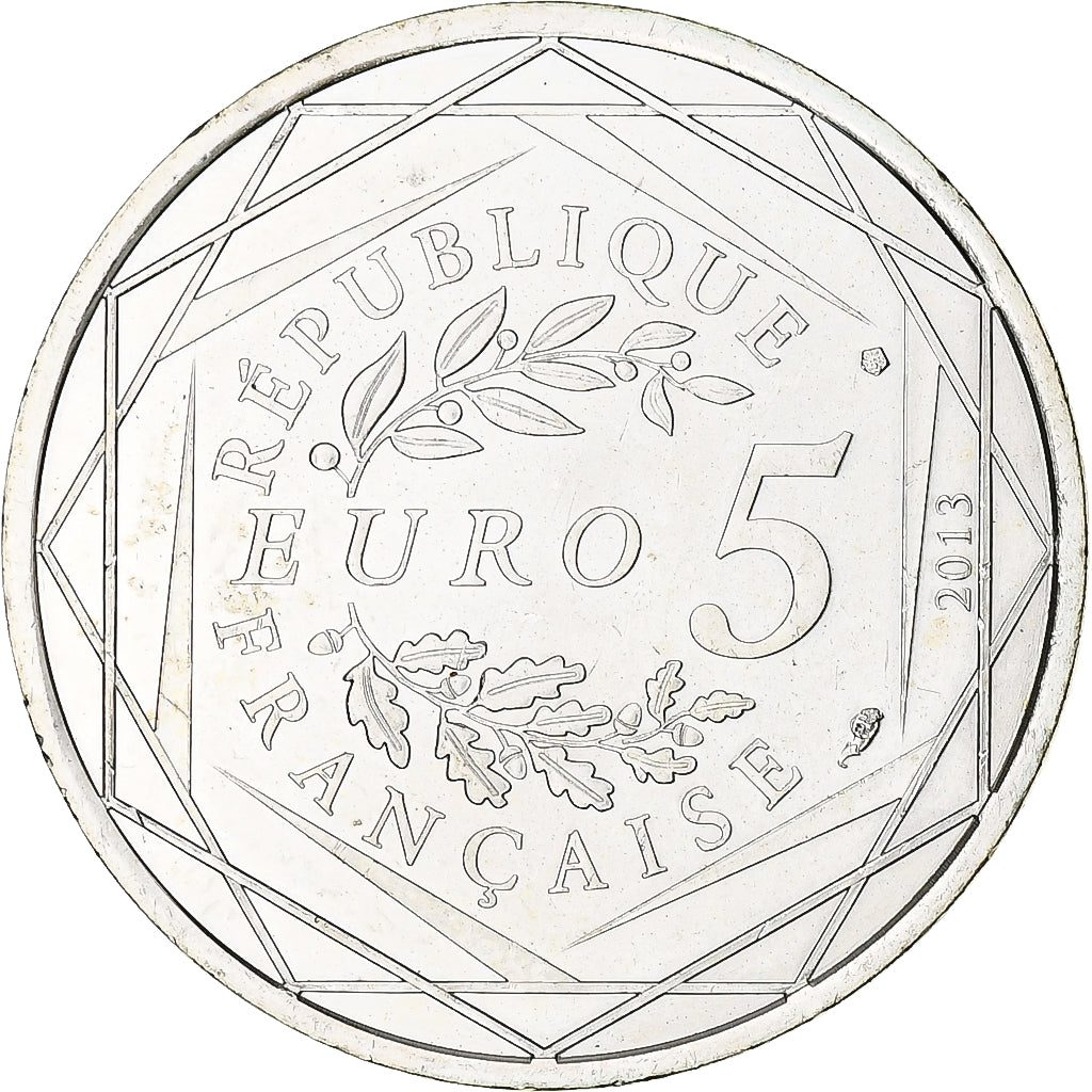 França, 5 Euro, Fraternité, 2013, MS(64), Prata, Gadoury:EU647