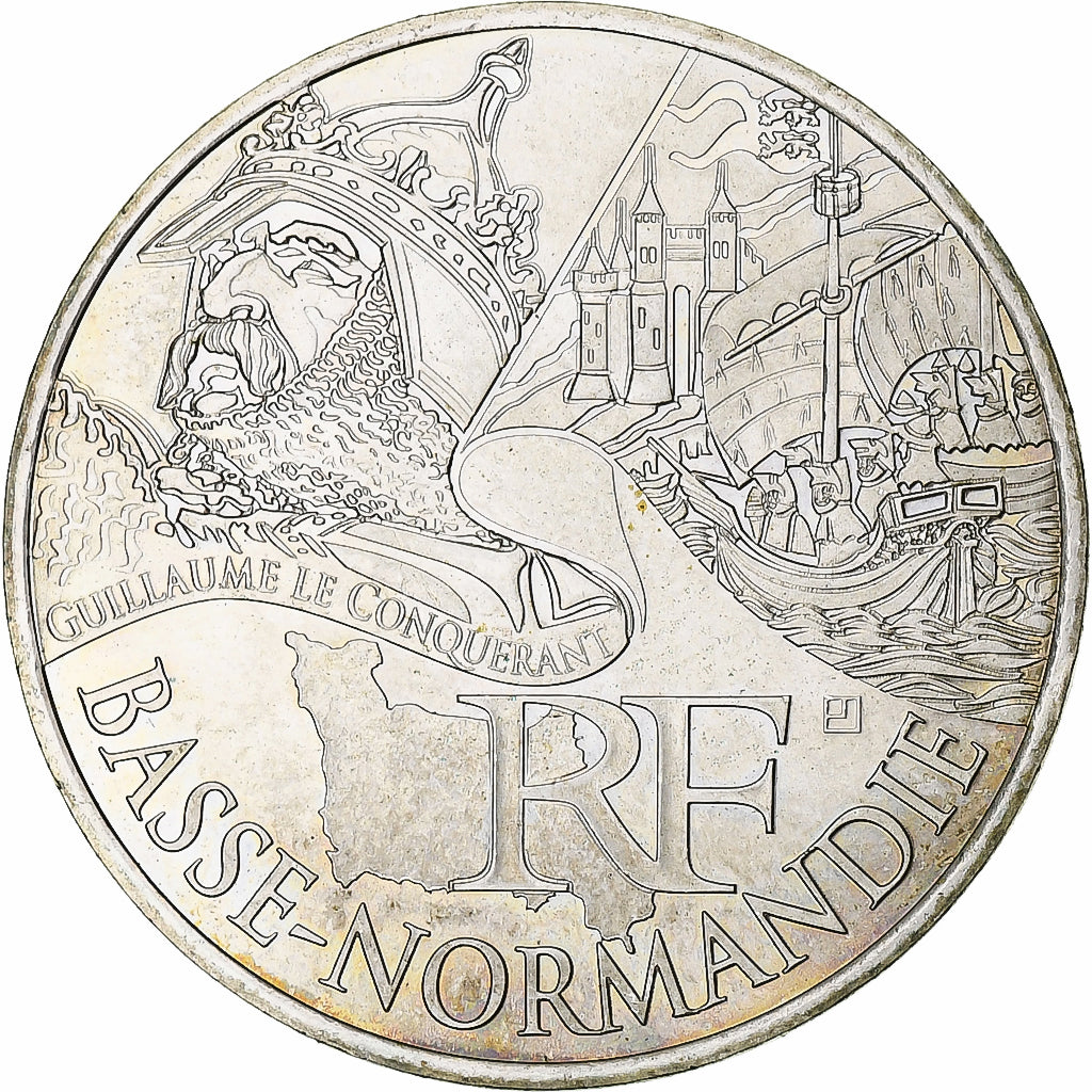 Francia, 10 Euro, Basse Normandie, 2012, Paris, EBC+, Plata, KM:1865