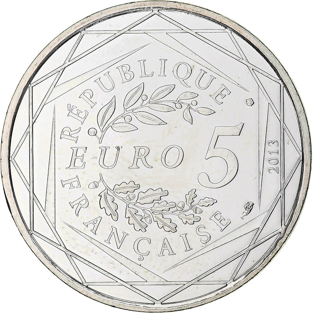 France, Liberté, 5 Euro, 2013, Paris, MS(63), Silver