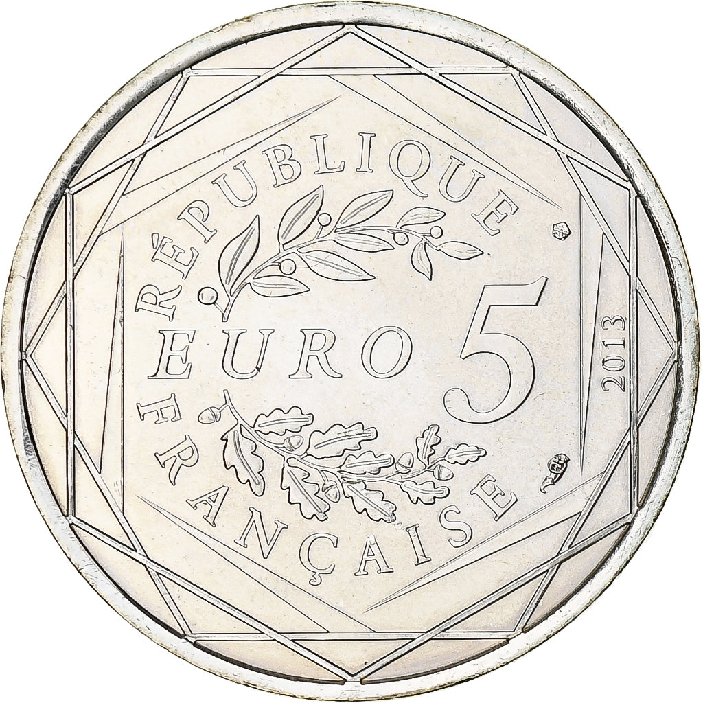 França, Fraternité, 5 Euros, 2013, MS(63), Prata, Gadoury:EU647