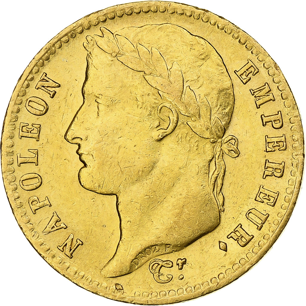 França, 20 Francs, Napoléon I, 1812, Paris, Dourado, EF(40-45), Gadoury:1025