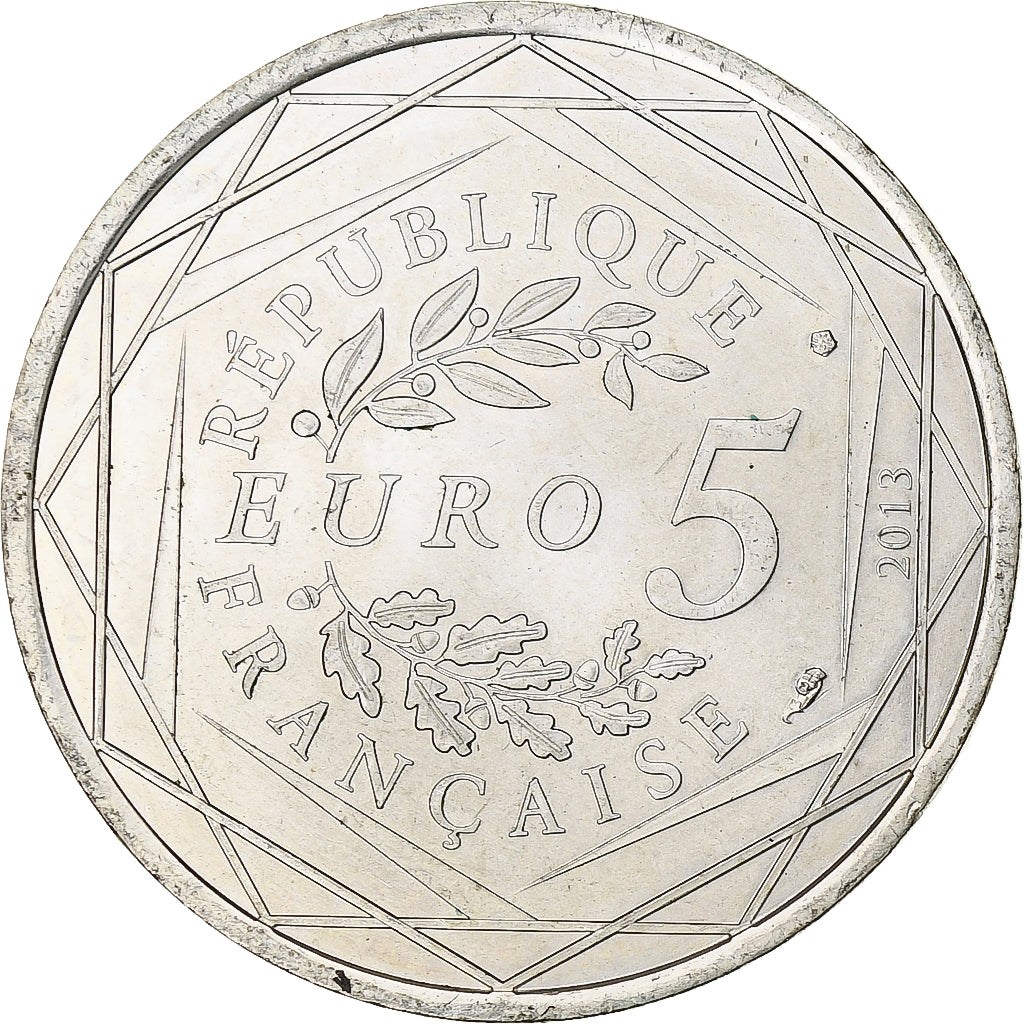 Francia, 5 Euro, 2013, Fraternité, EBC+, Plata