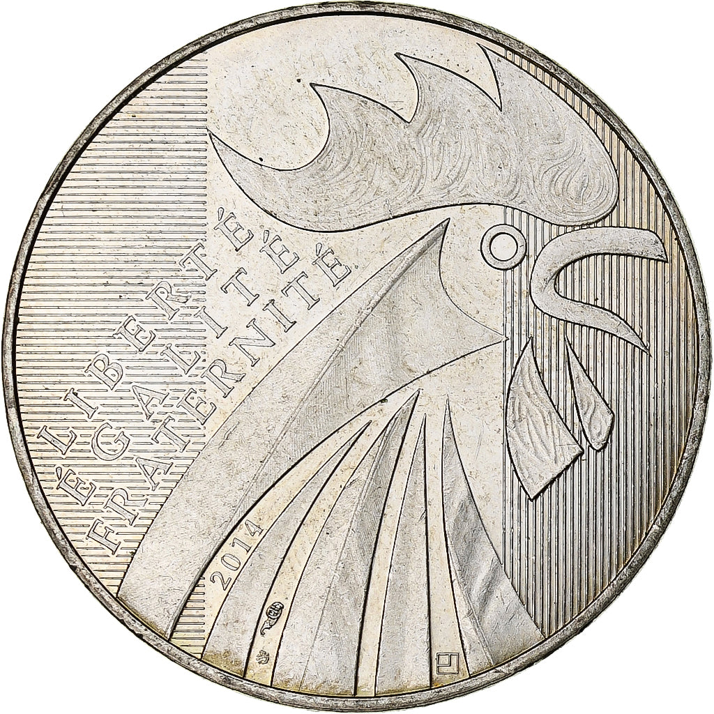 França, 10 Euro, 2014, MS(60-62), Prata