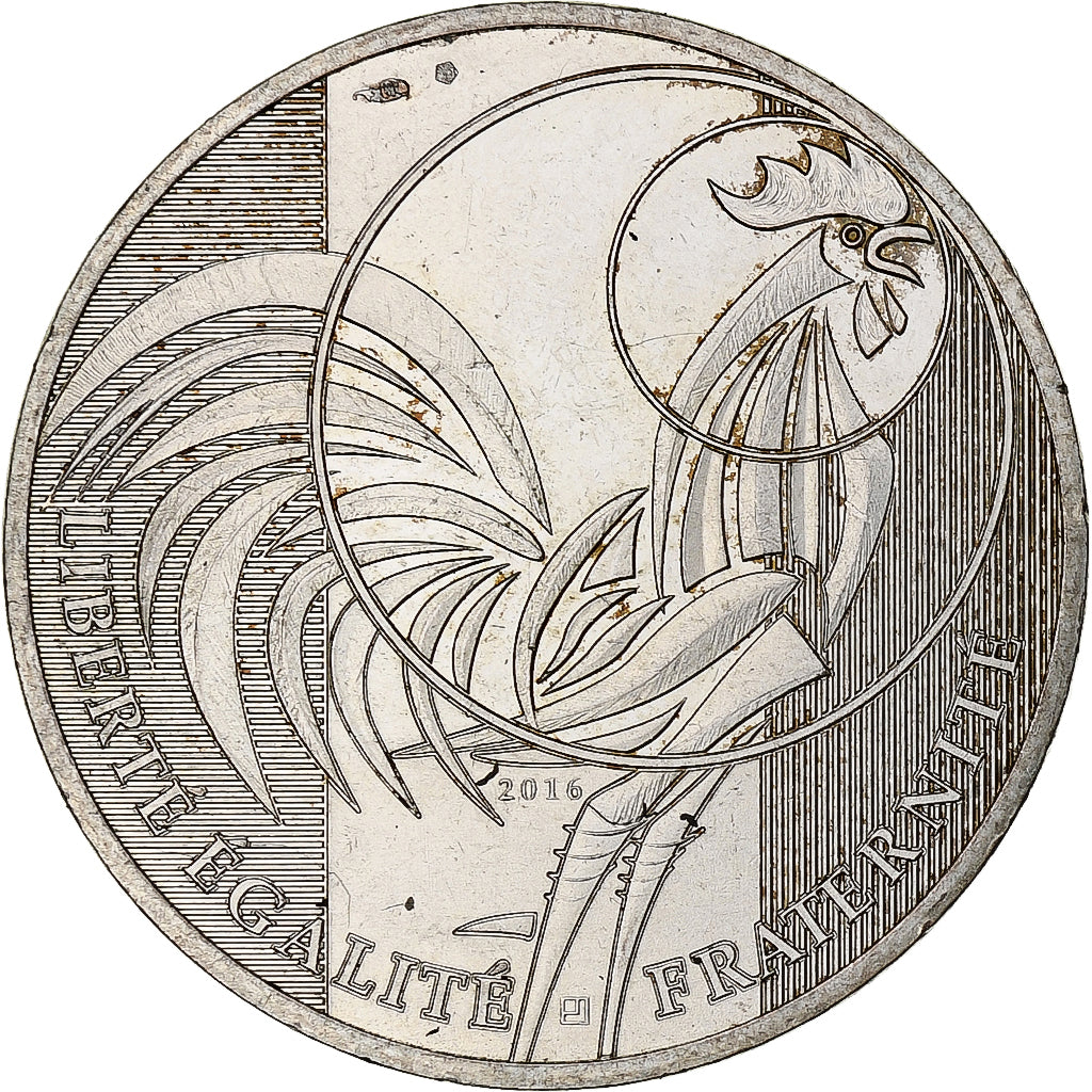 Francia, 10 Euro, Coq, 2016, EBC, Plata, Gadoury:EU797