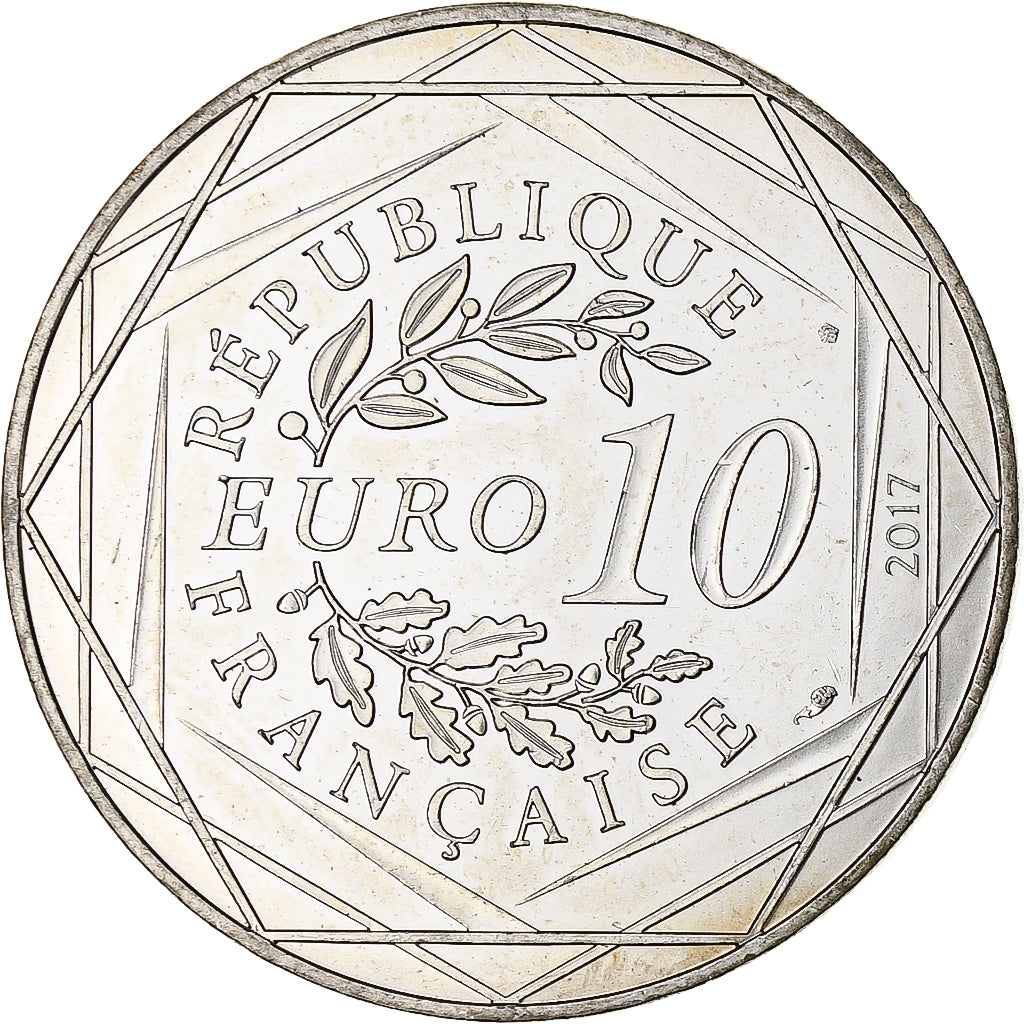 França, 10 Euro, Jean Paul Gaultier, 2017, 2, MS(63), Prata