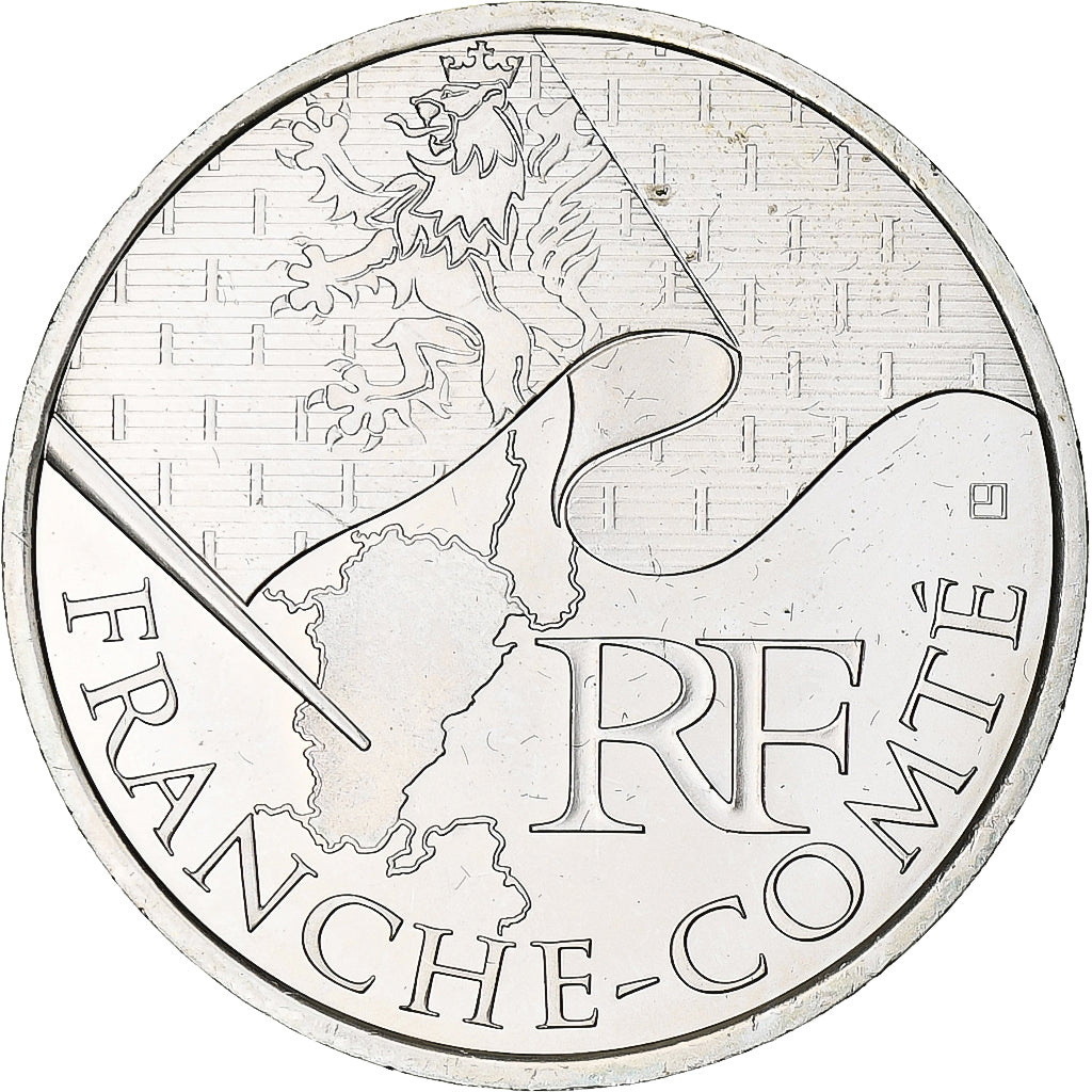 France, 10 Euro, Franche-Comté, Euros des régions, 2010, MS(64), Silver