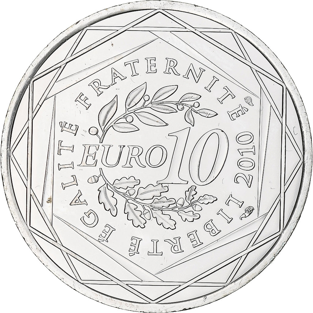 France, 10 Euro, Franche-Comté, Euros des régions, 2010, MS(64), Silver