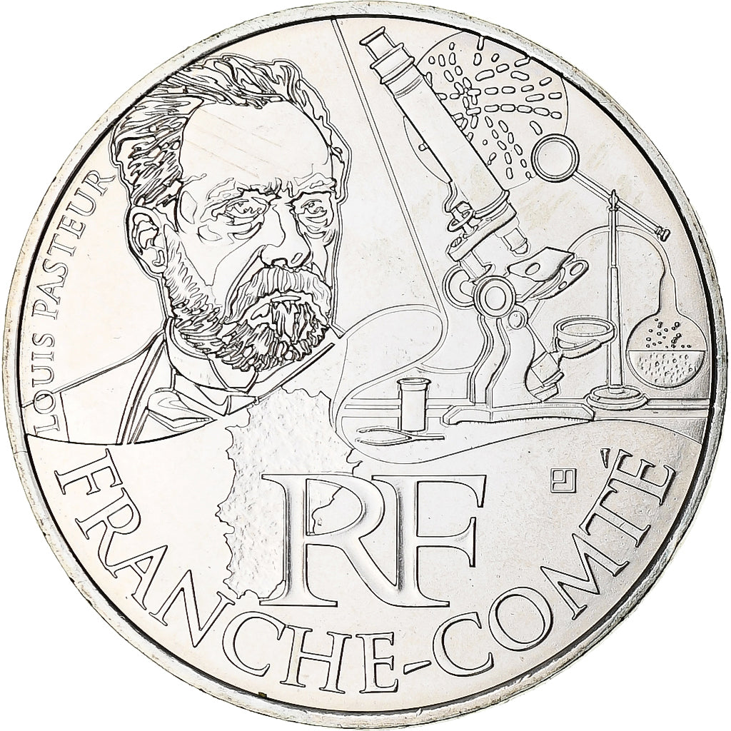 France, 10 Euro, Franche-Comté, 2012, Paris, MS(64), Silver, KM:1871