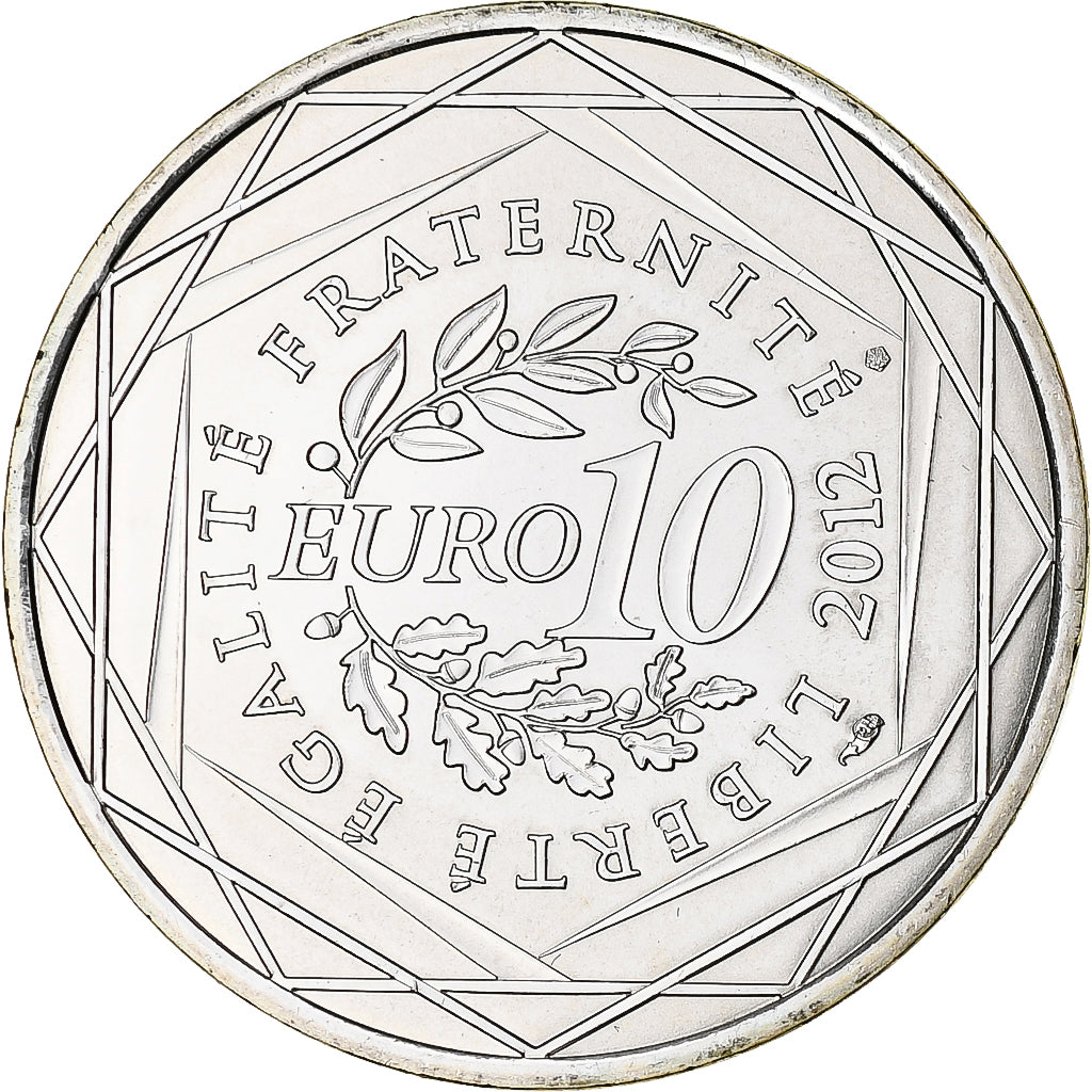 France, 10 Euro, Franche-Comté, 2012, Paris, MS(64), Silver, KM:1871