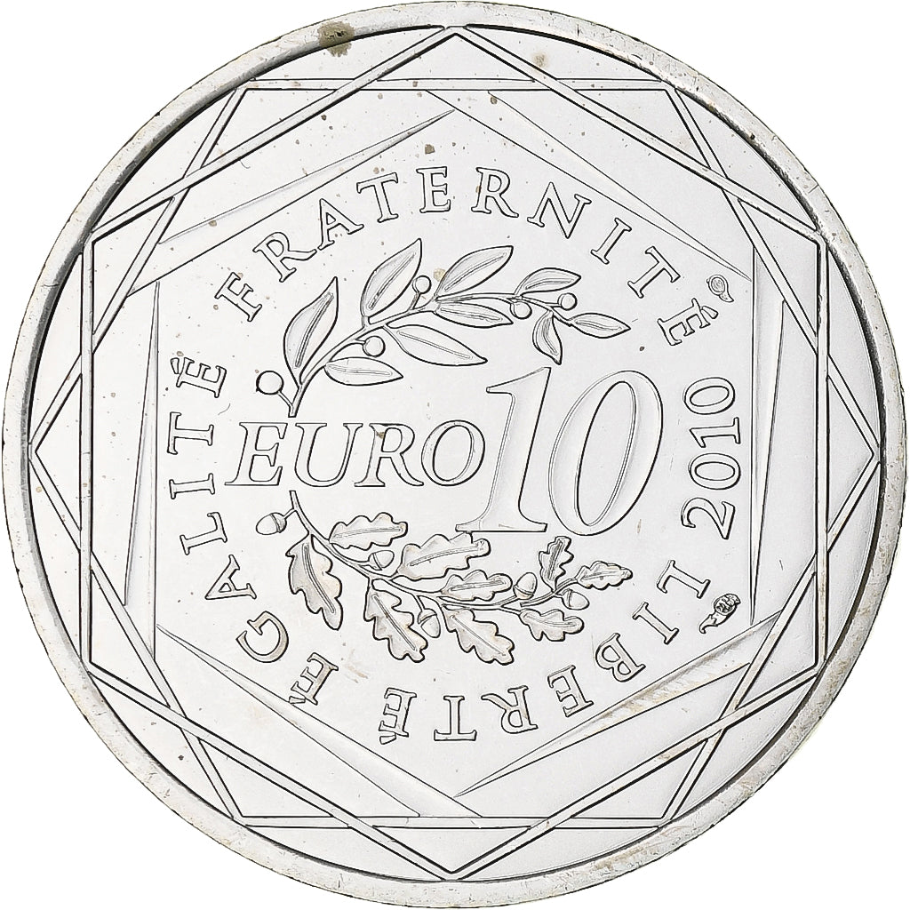 France, 10 Euro, Provence-Alpes-Cote d'Azur, 2010, Paris, FDC, Argent, KM:1668