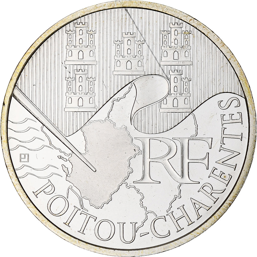 França, 10 Euro, 2010, Paris, MS(65-70), Prata, KM:1667