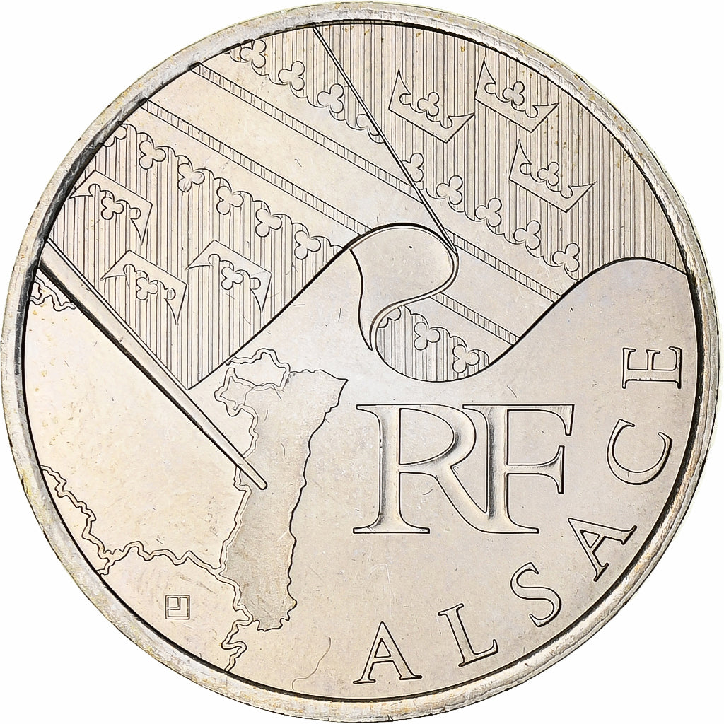 France, 10 Euro, Alsace, 2010, Paris, MS(65-70), Silver, KM:1652