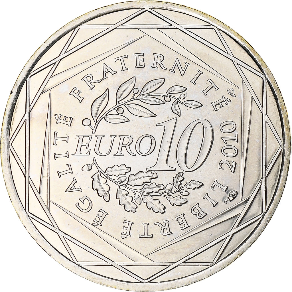 France, 10 Euro, Champagne-Ardenne, 2010, Paris, MS(65-70), Silver, KM:1651