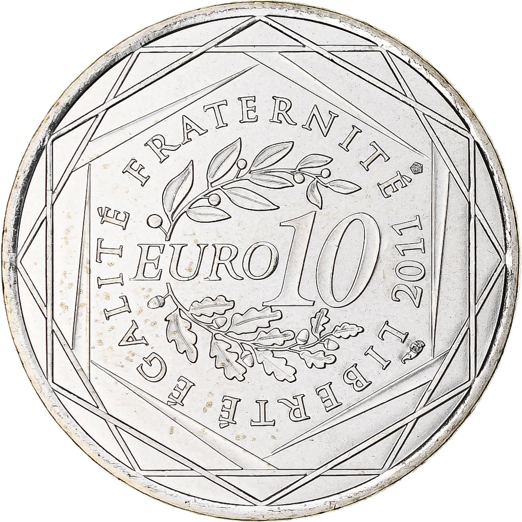 France, 10 Euro, Midi-Pyrénées, 2011, Paris, MS(65-70), Silver, KM:1752