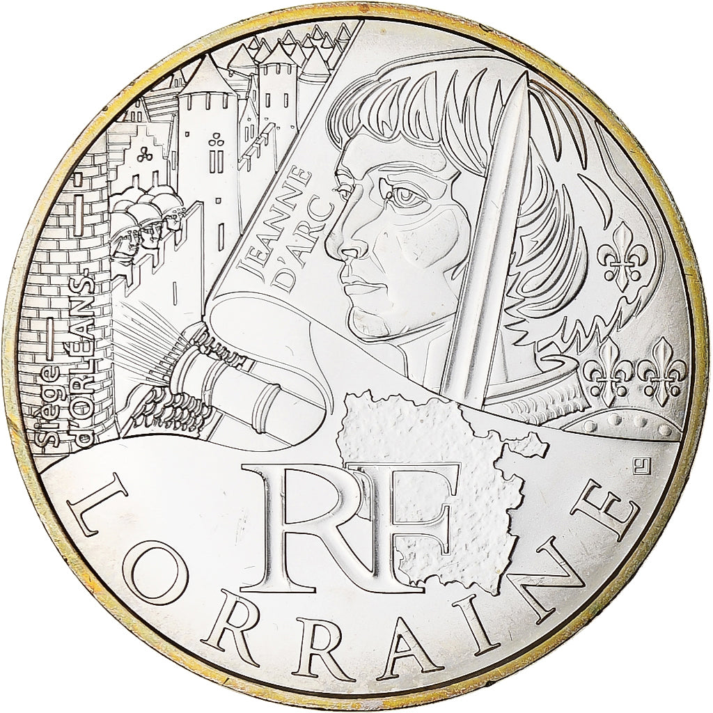 Frankrijk, 10 Euro, Lorraine, 2012, FDC, Zilver