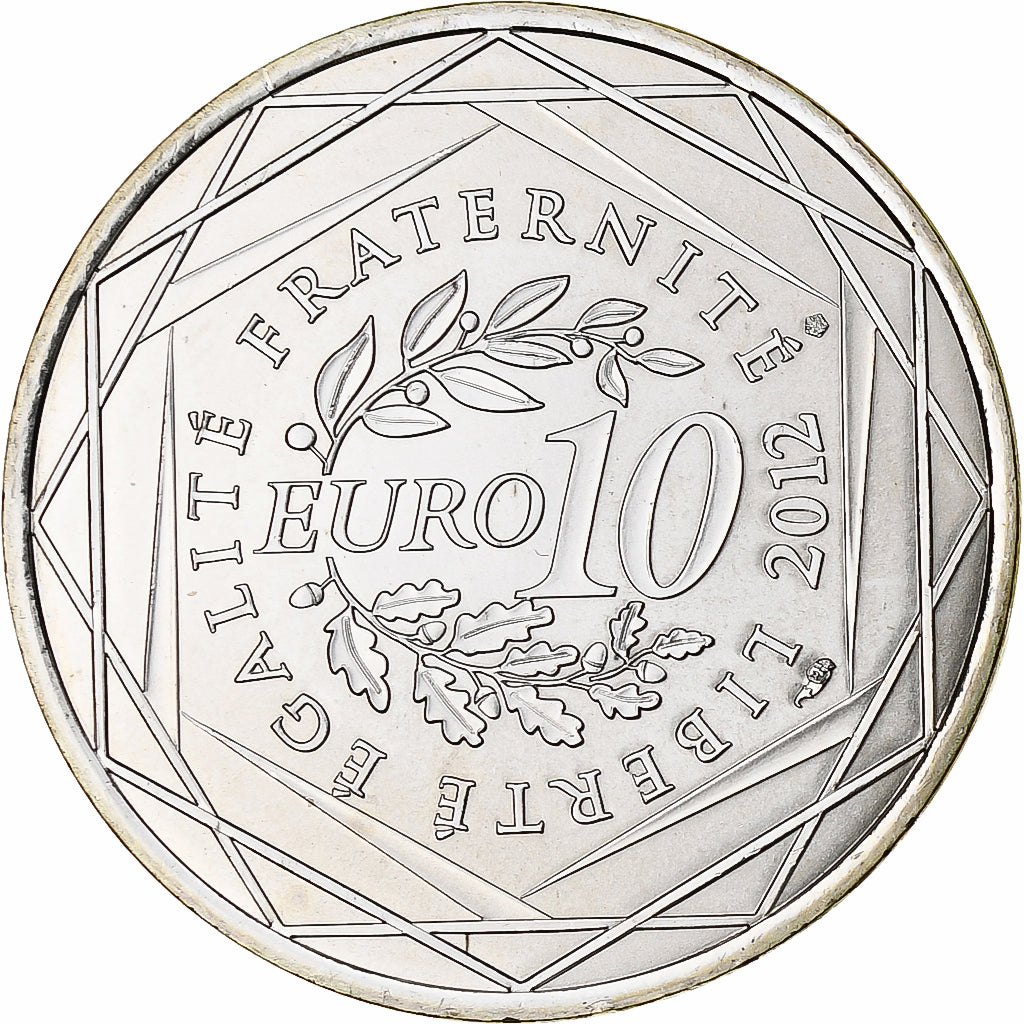 França, 10 Euro, 2012, Rhône-Alpes, MS(65-70), Prata