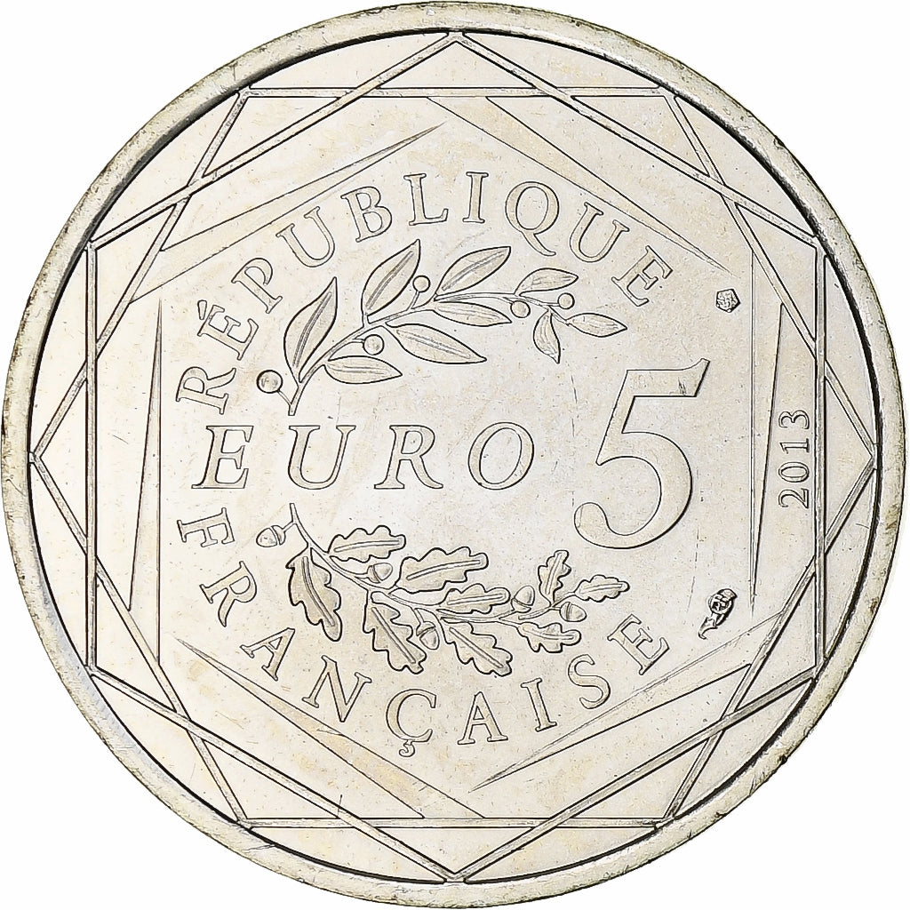 França, 5 Euro, Fraternité, 2013, MS(64), Prata, Gadoury:EU647
