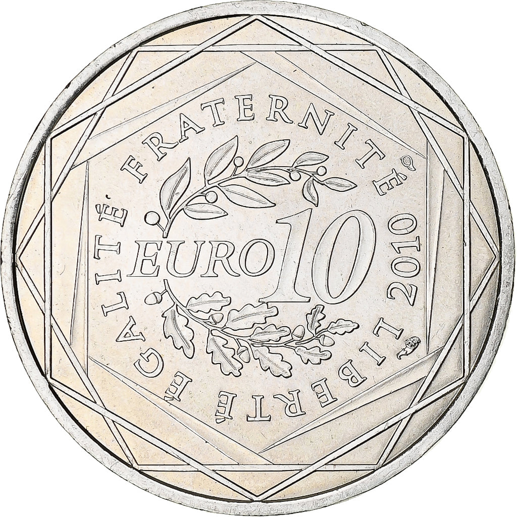 France, 10 Euro, Bretagne, 2010, Paris, MS(64), Silver, KM:1648