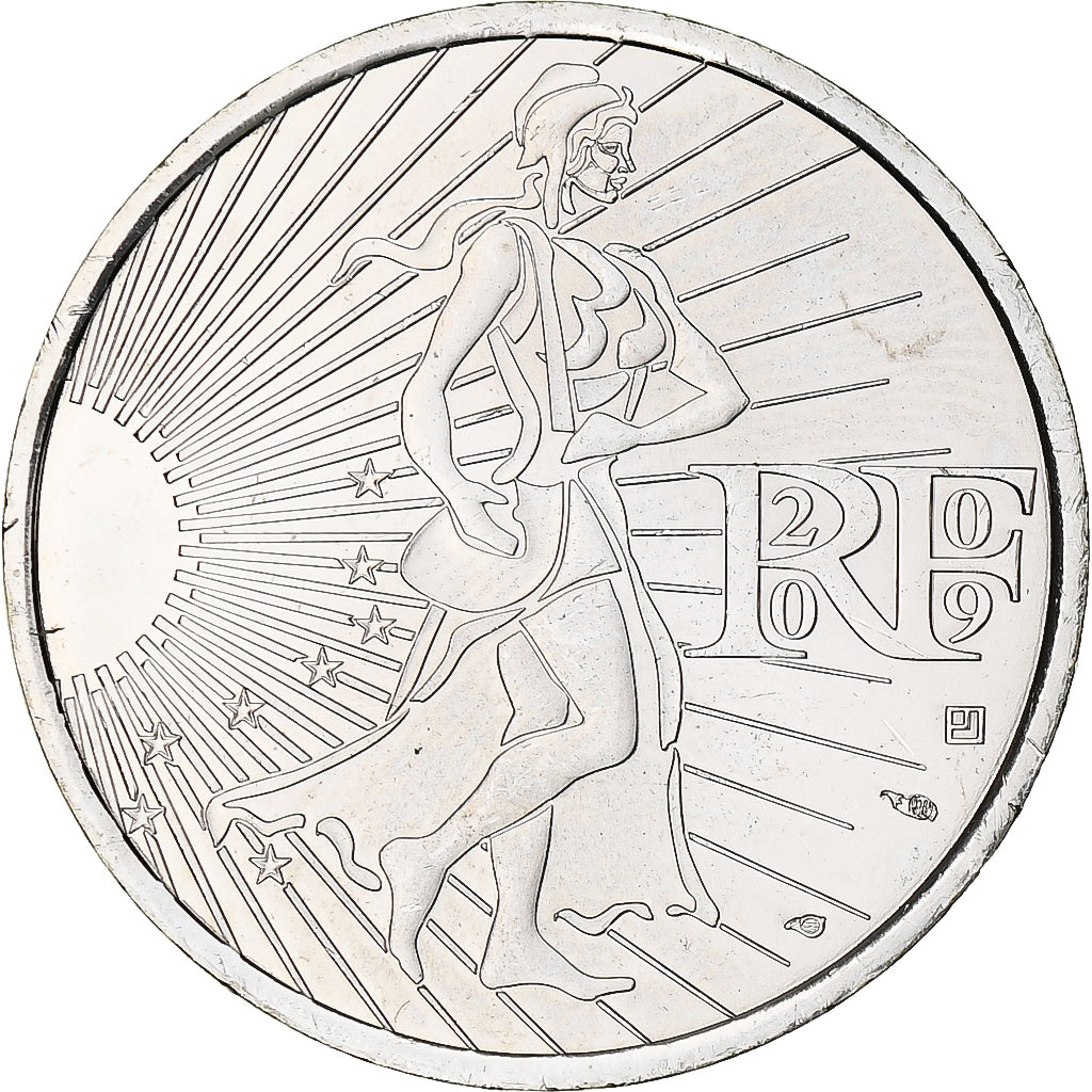 France, 10 Euro, 2009, Paris, MS(63), Silver, KM:1675