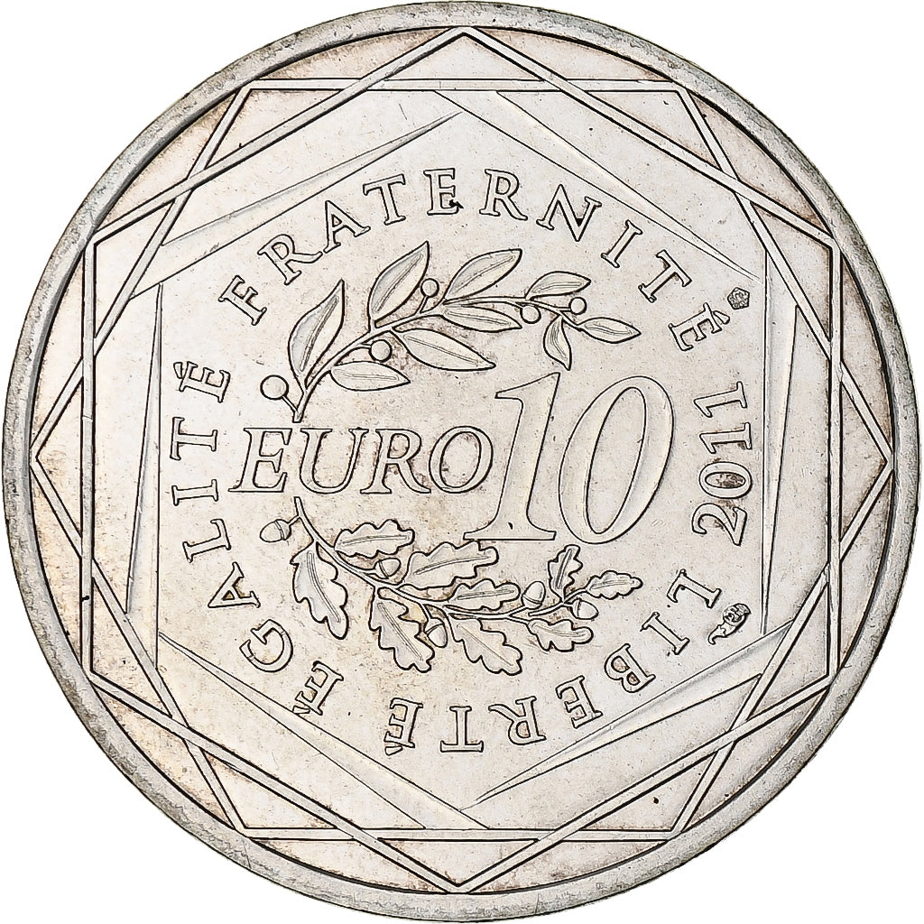 France, 10 Euro, Basse Normandie, 2011, Paris, MS(63), Silver, KM:1729