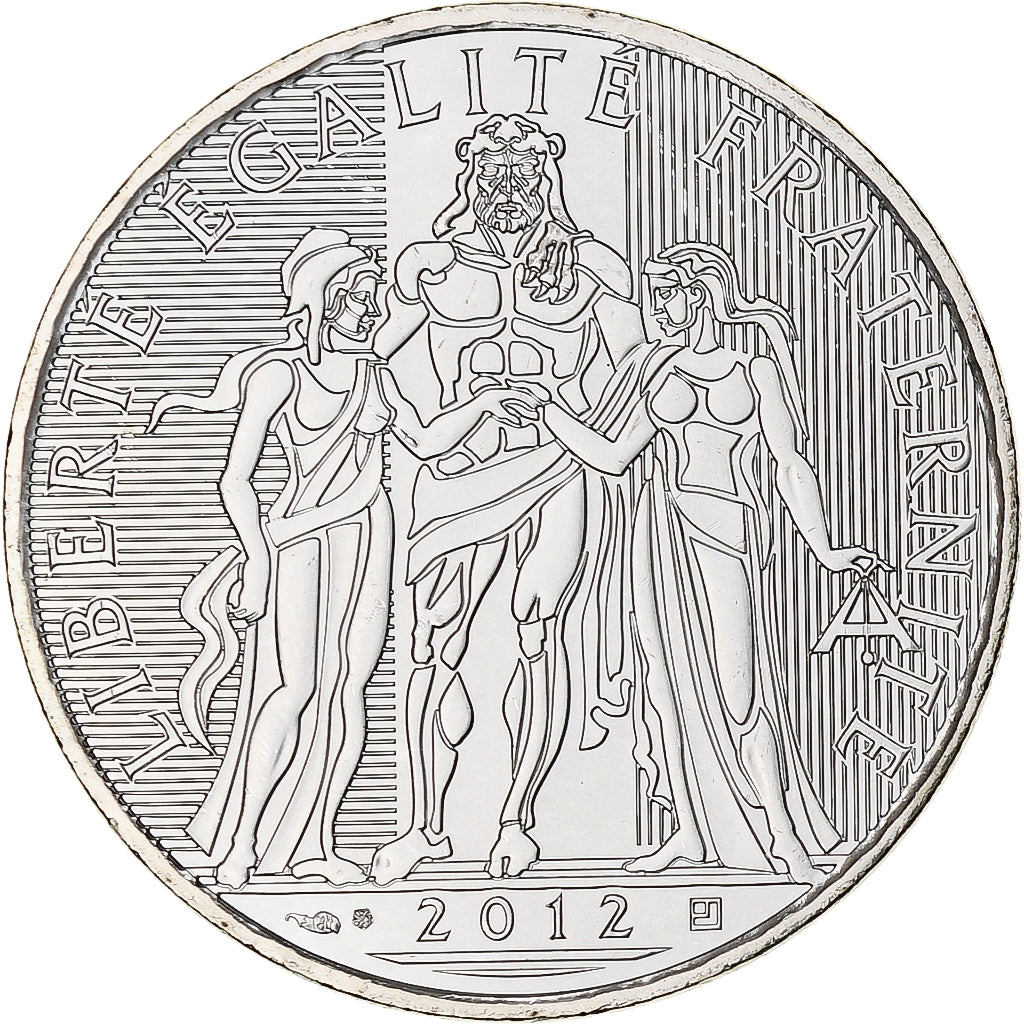 França, 10 Euro, 2012, Paris, Proof, MS(65-70), Prata, KM:2073