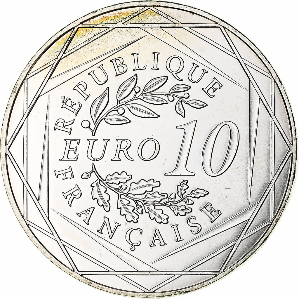 Francja, 10 Euro, Monnaie de Paris, Coq, 2014, MS(63), Srebro, Gadoury:EU657