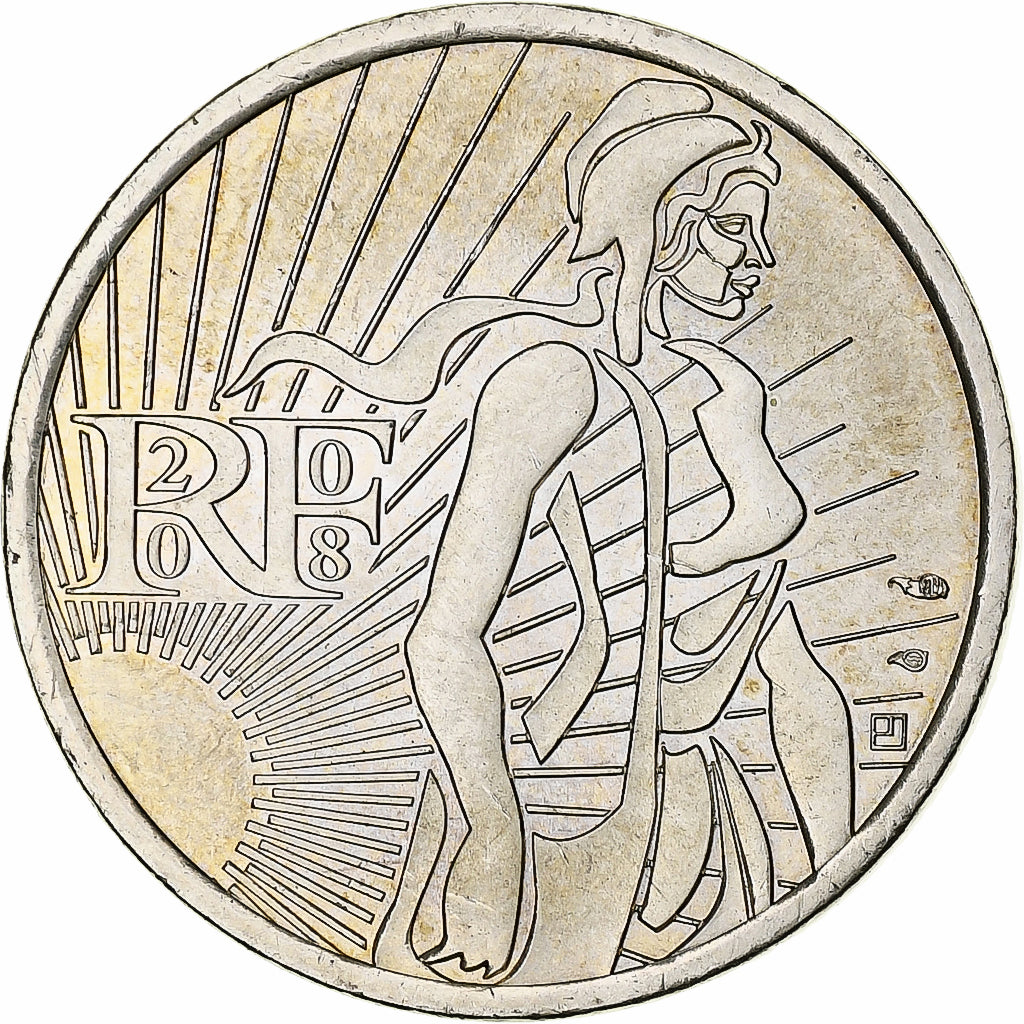 Frankrijk, 5 Euro, 2008, Semeuse, UNC-, Zilver, KM:1534