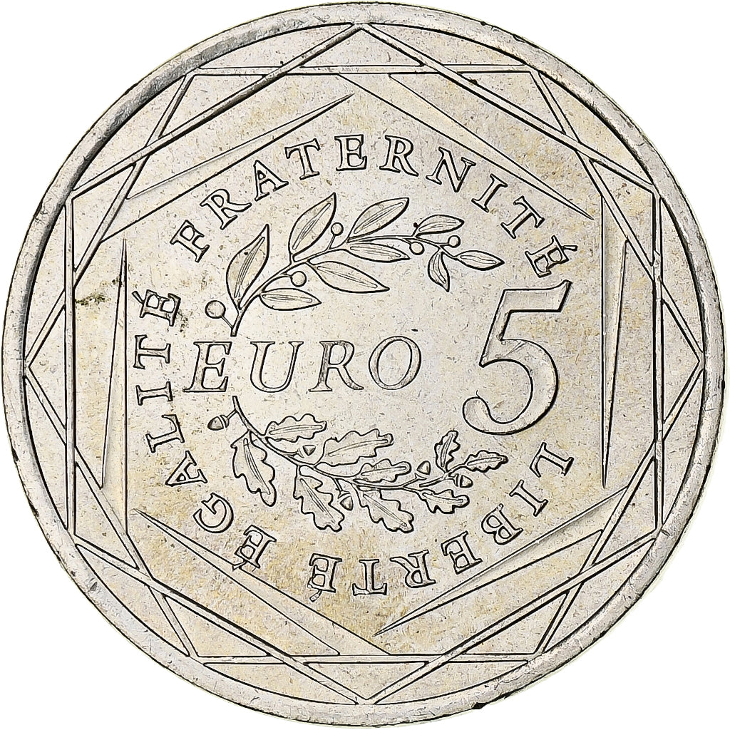 Frankrijk, 5 Euro, 2008, Semeuse, UNC-, Zilver, KM:1534