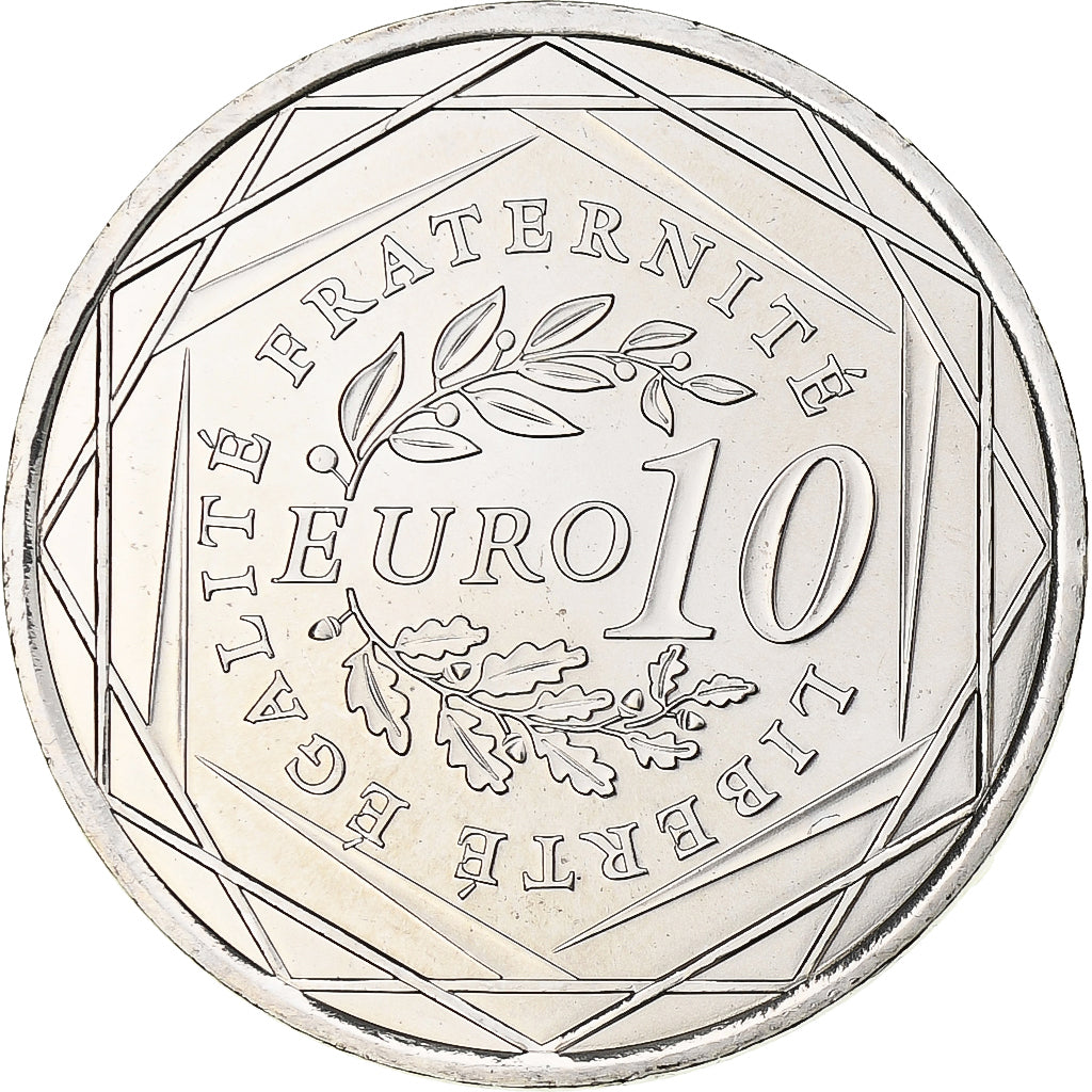 Francja, Semeuse, 10 Euro, 2009, Monnaie de Paris, MS(64), Srebro, KM:1580