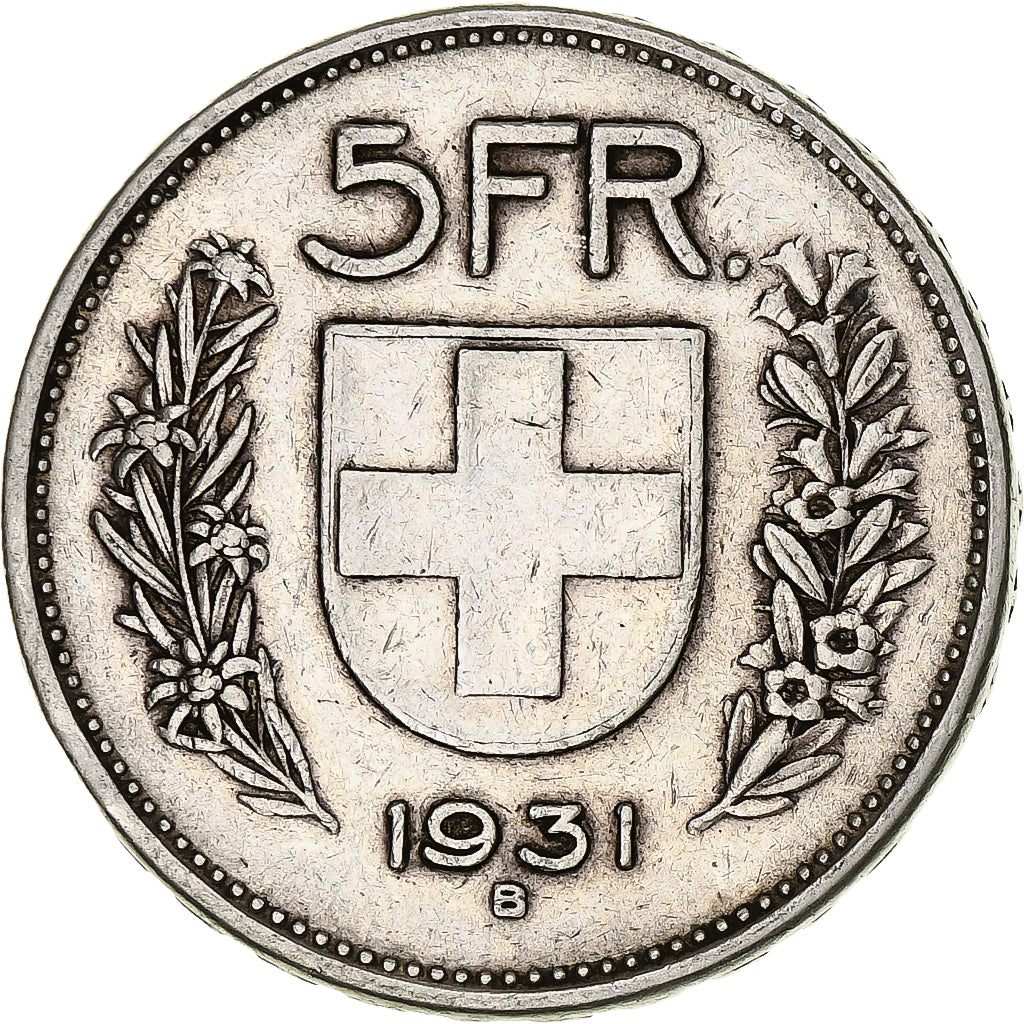 Munten, Zwitserland, 5 Francs, 1931, Bern, ZF, Zilver, KM:40