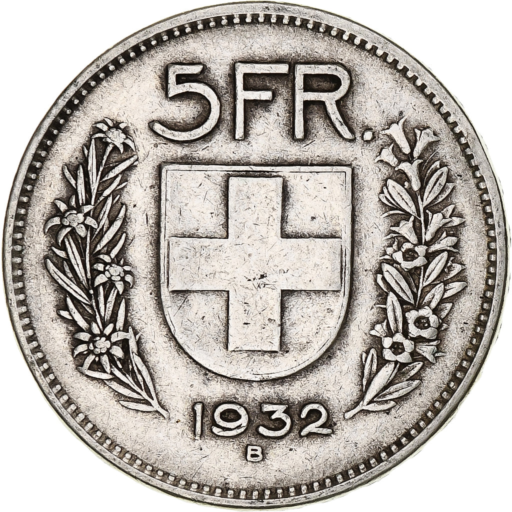 Munten, Zwitserland, 5 Francs, 1932, Bern, ZF, Zilver, KM:40