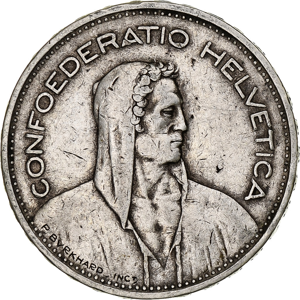 Coin, Switzerland, 5 Francs, 1933, Bern, EF(40-45), Silver, KM:40