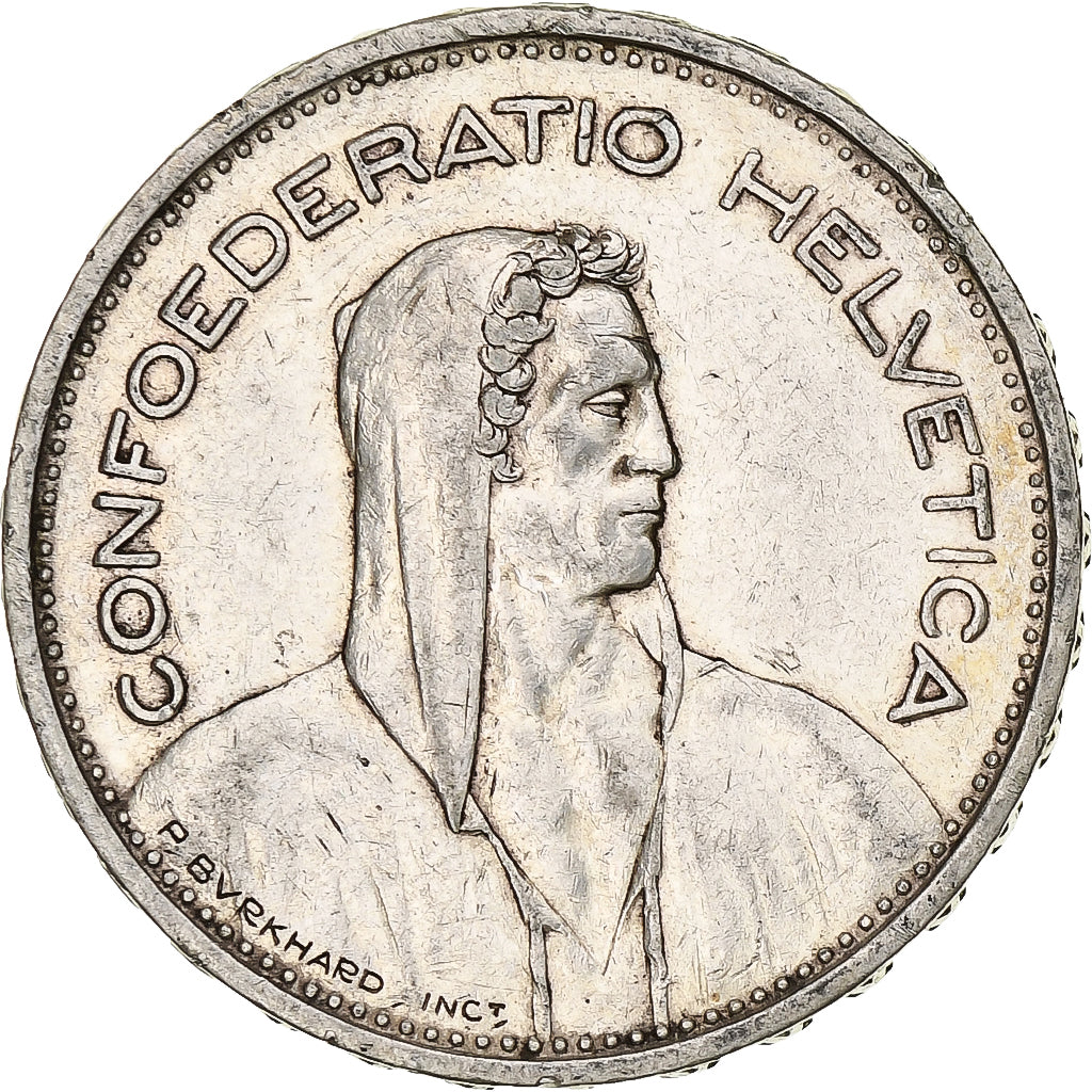 Coin, Switzerland, 5 Francs, 1933, Bern, EF(40-45), Silver, KM:40