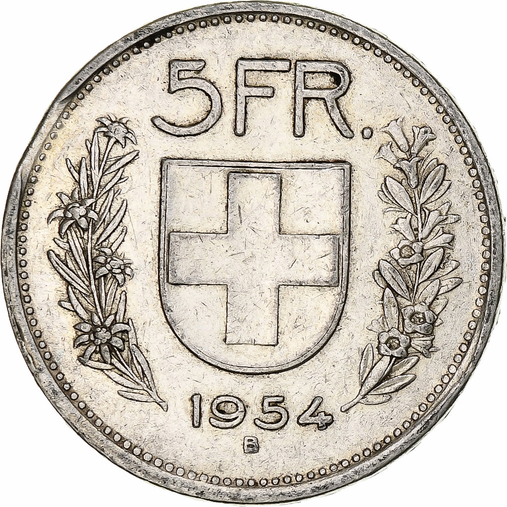 Munten, Zwitserland, 5 Francs, 1954, Bern, ZF, Zilver, KM:40