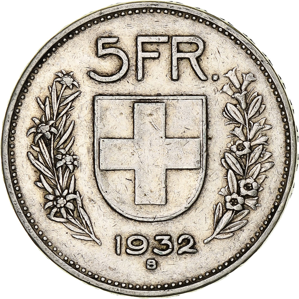 Münze, Schweiz, 5 Francs, 1932, Bern, SS, Silber, KM:40