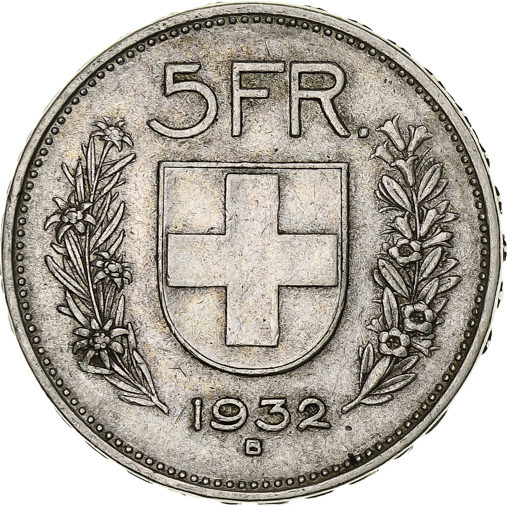 Munten, Zwitserland, 5 Francs, 1932, Bern, ZF, Zilver, KM:40