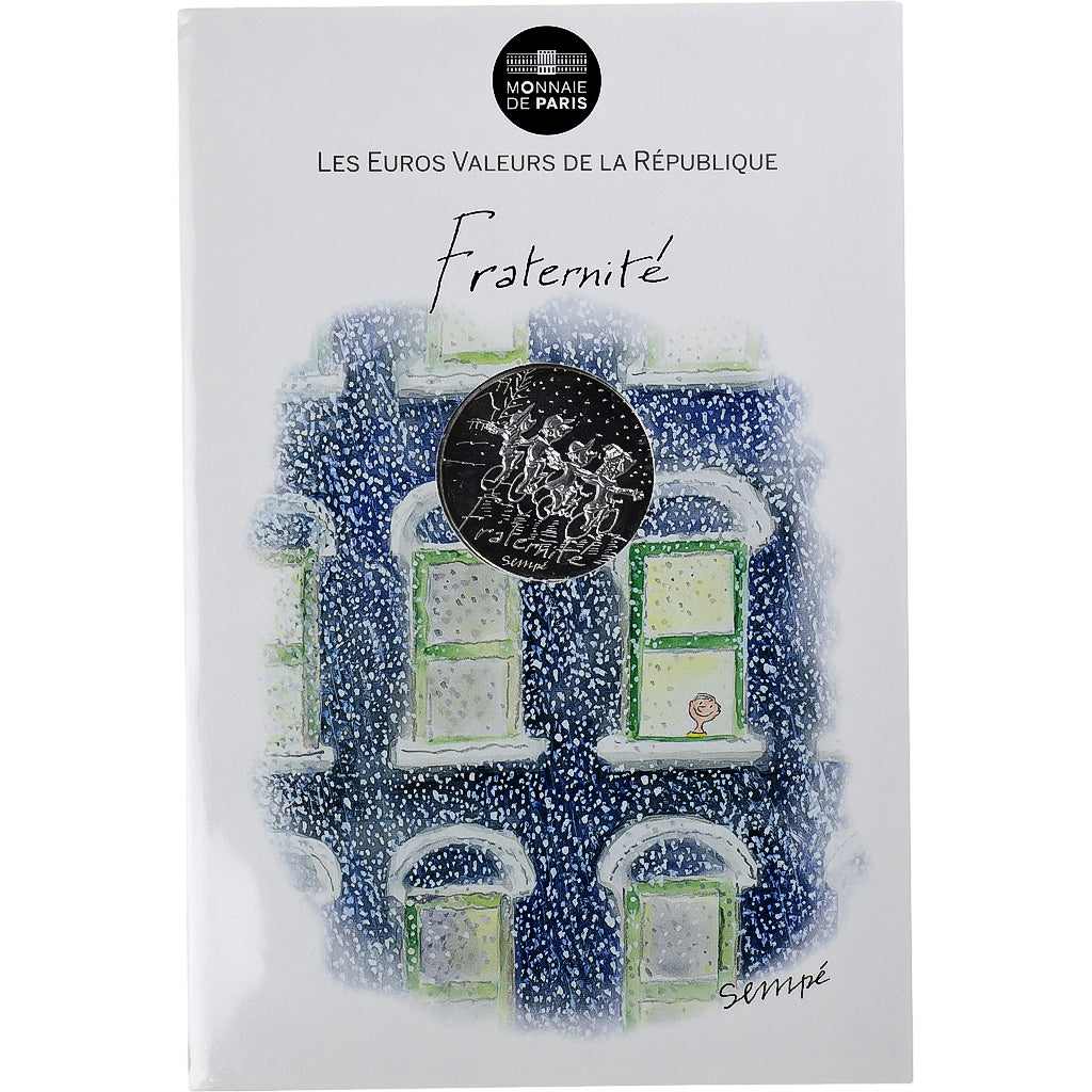 France, Monnaie de Paris, 10 Euro, Fraternité Hiver Sempé, 2014, Paris, FDC
