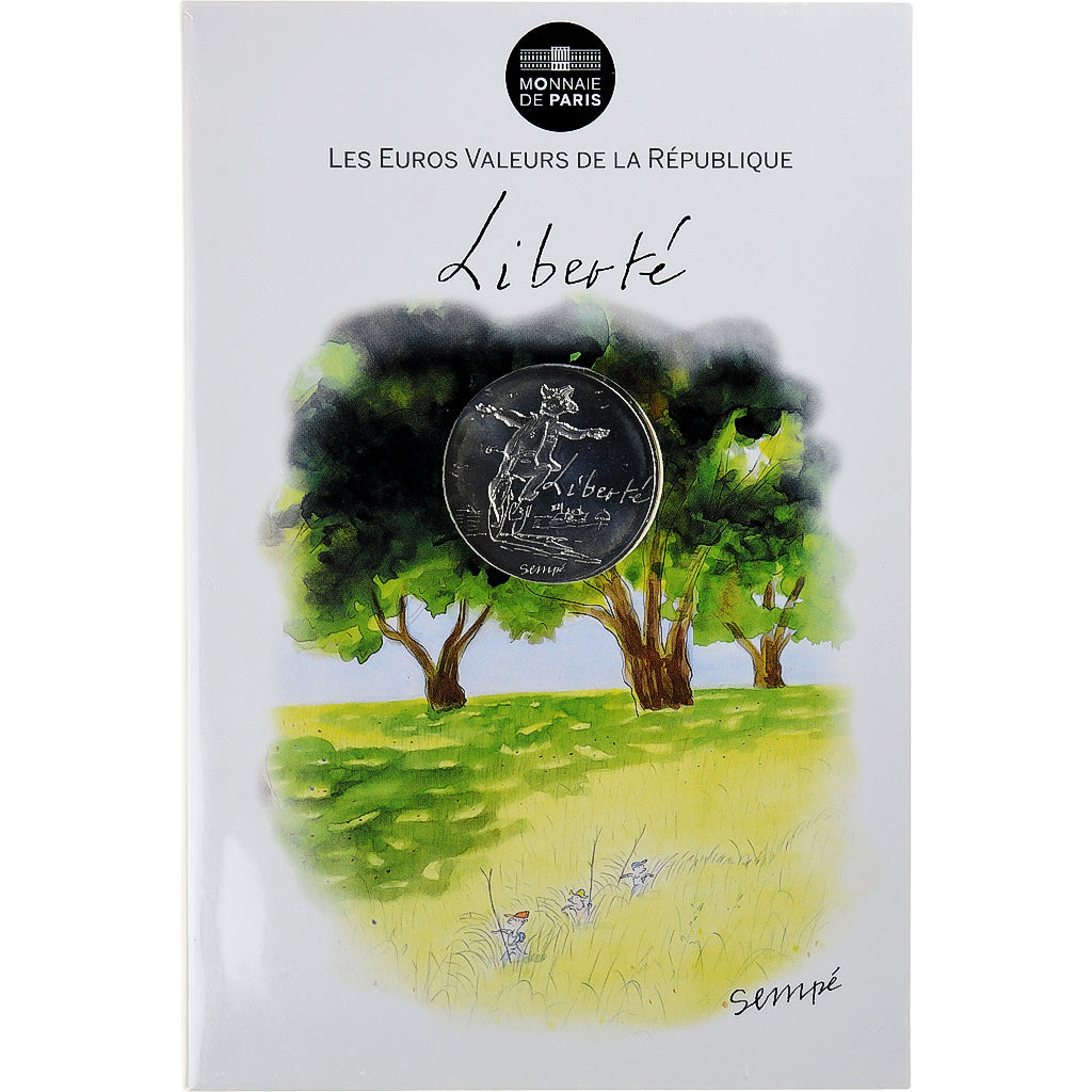 Francja, 10 Euro, Monnaie de Paris, Sempé - Été - Liberté, 2014, Paris