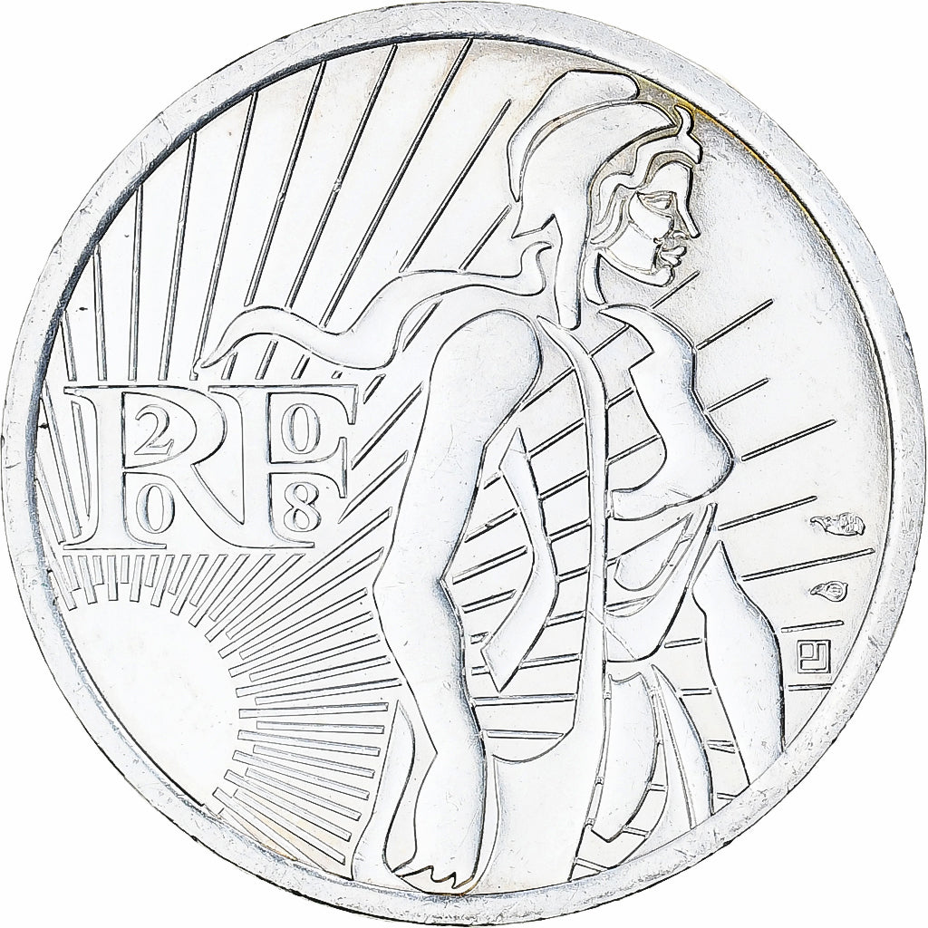France, 5 Euro, 2008, Semeuse, AU(50-53), Silver, KM:1534