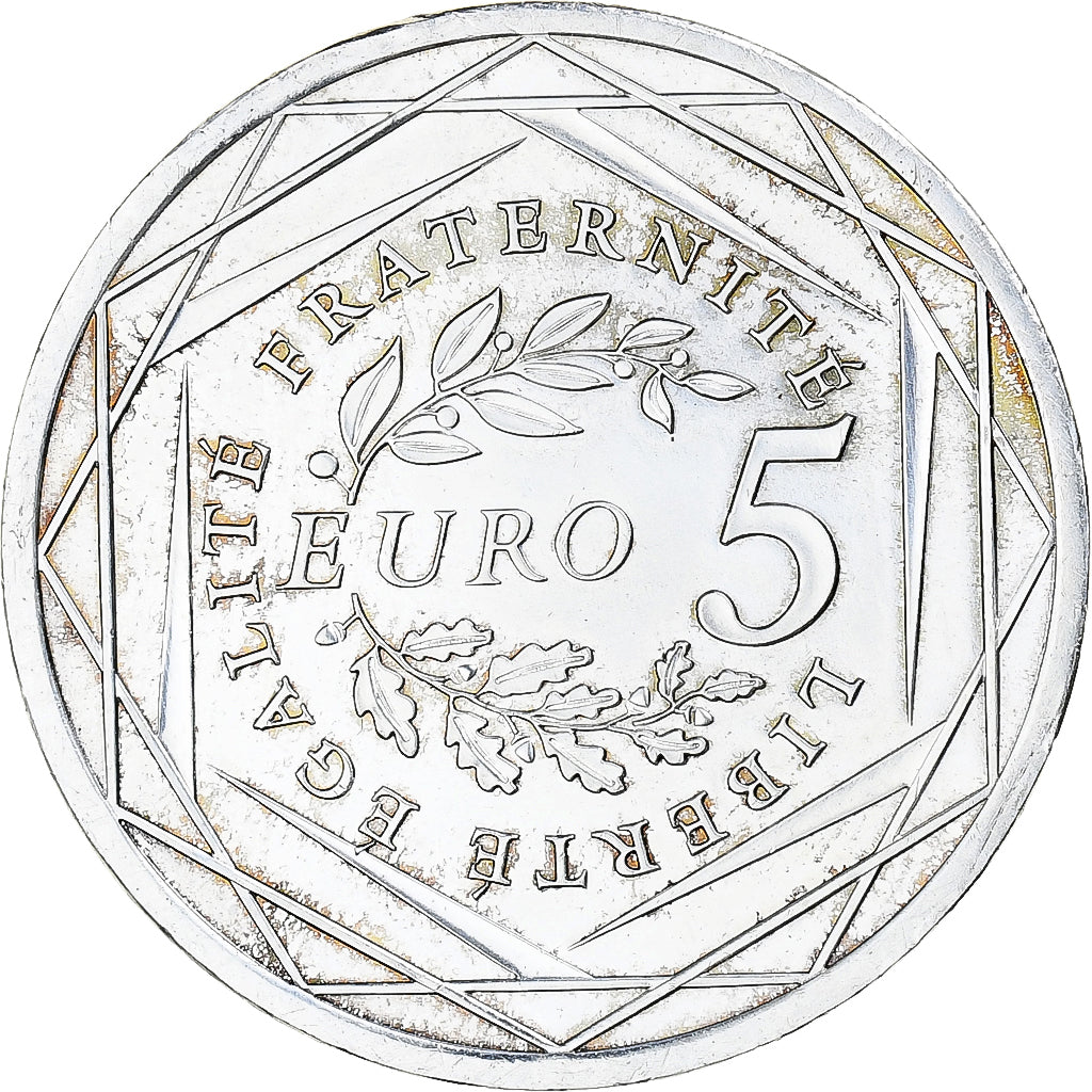 França, 5 Euro, 2008, Semeuse, AU(50-53), Prata, KM:1534