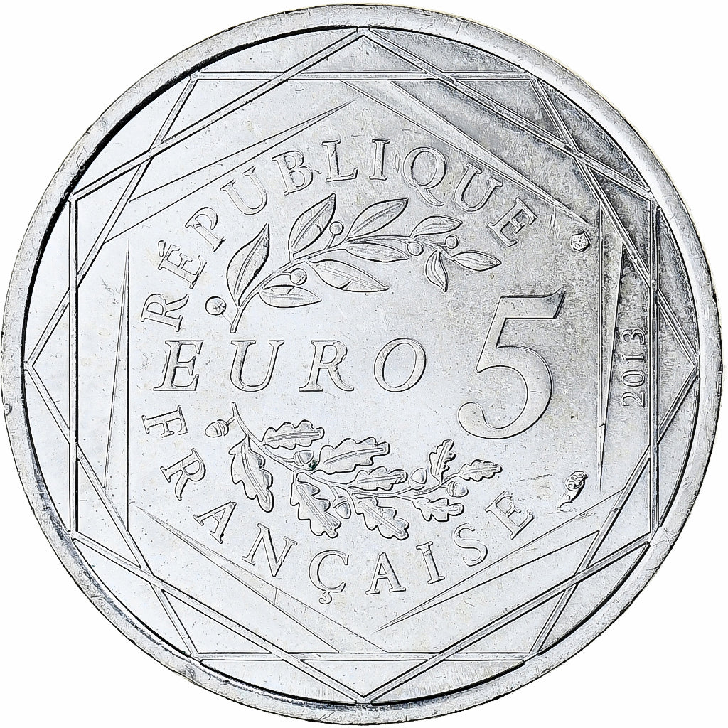 France, 5 Euro, Fraternité, 2013, Paris, MS(63), Silver