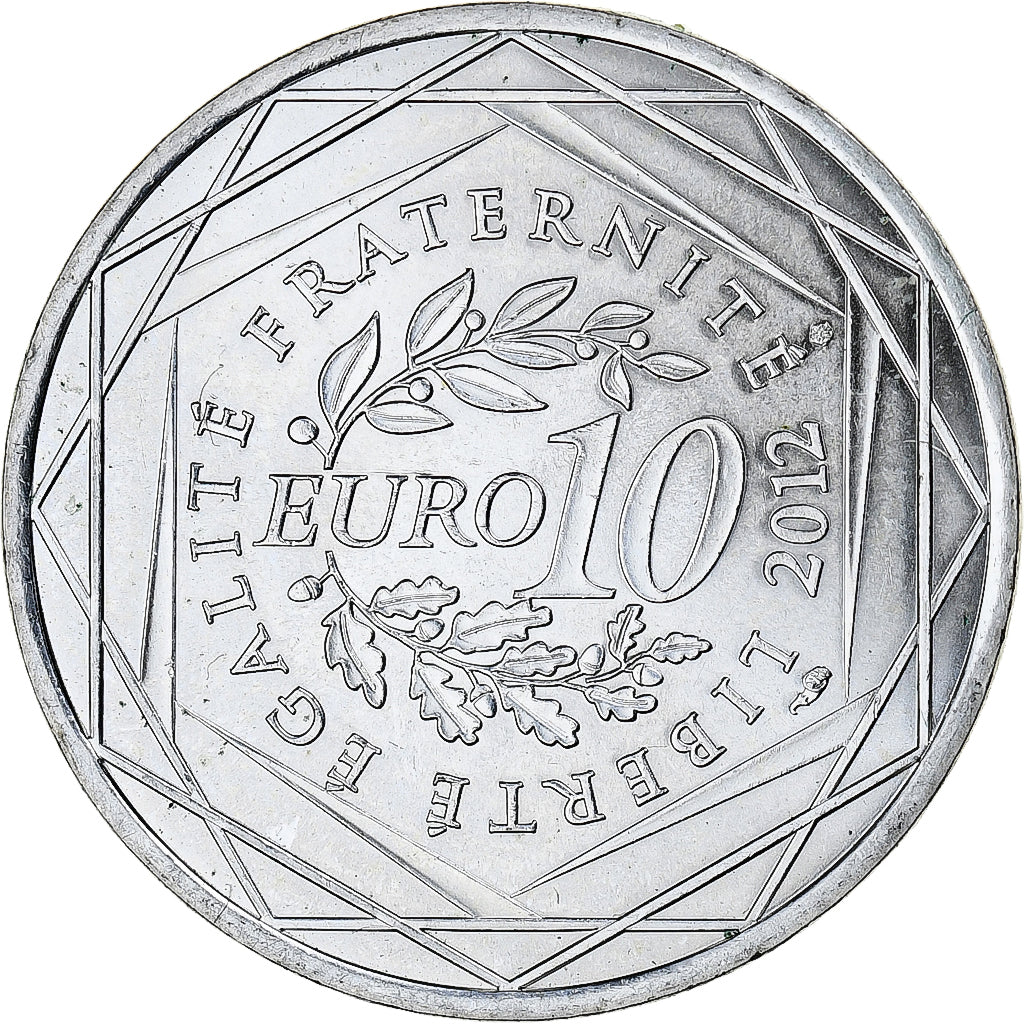 France, 10 Euro, Pays de la Loire, 2012, Paris, MS(63), Silver, KM:1881