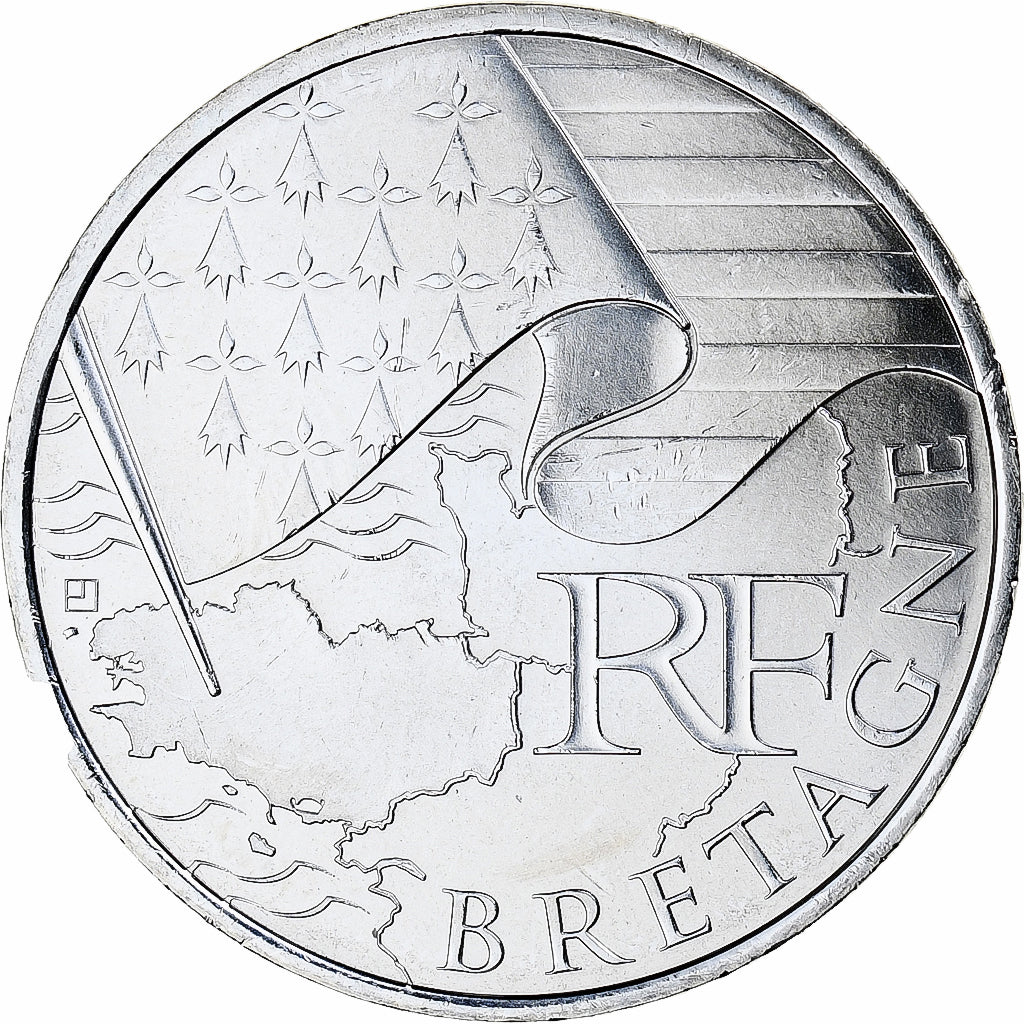 Francja, 10 Euro, Euros des régions, 2010, Monnaie de Paris, Bretagne