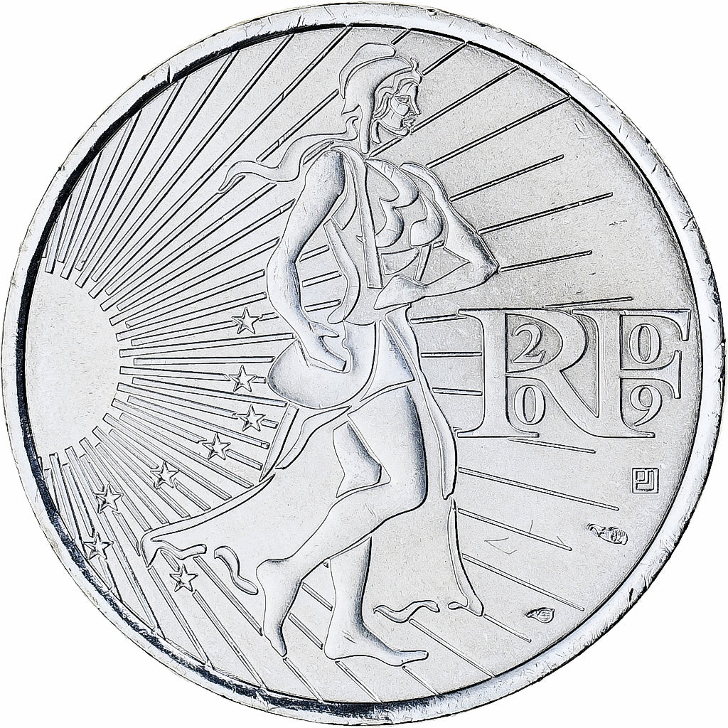 Francja, 10 Euro, 2009, Semeuse, MS(65-70), Srebro, KM:1580