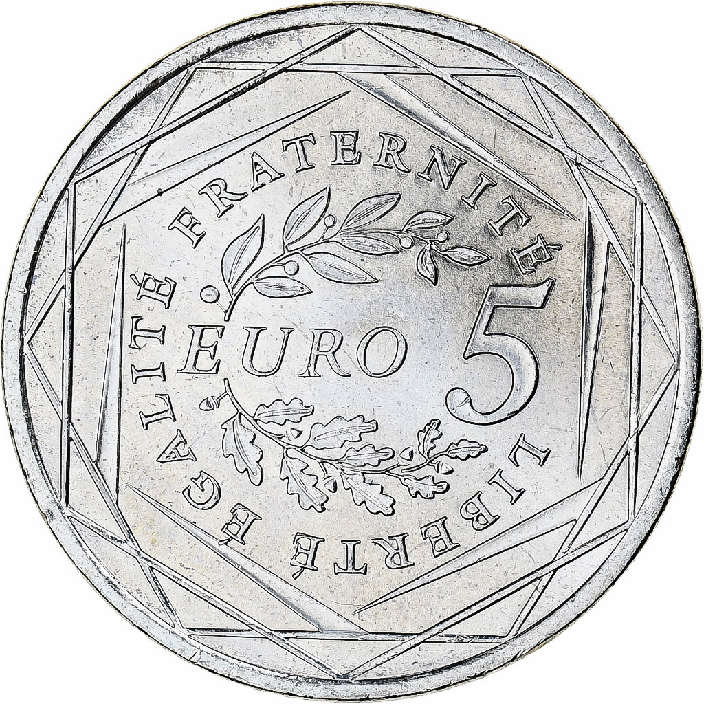 França, 5 Euro, 2008, Monnaie de Paris, Semeuse, MS(63), Prata, KM:1534